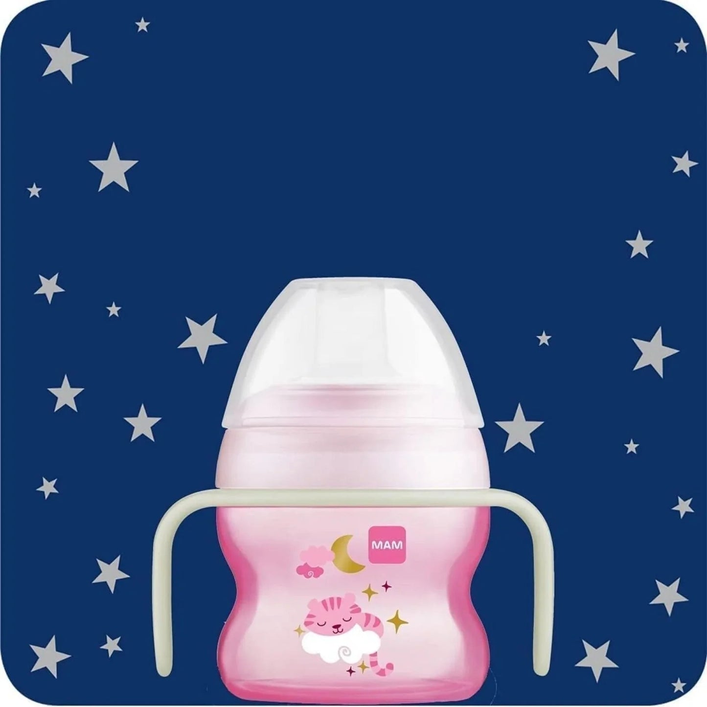 MAM Starter Cup & Glow with Handles 150 ml - Pink - mezetto ebebek ebebek