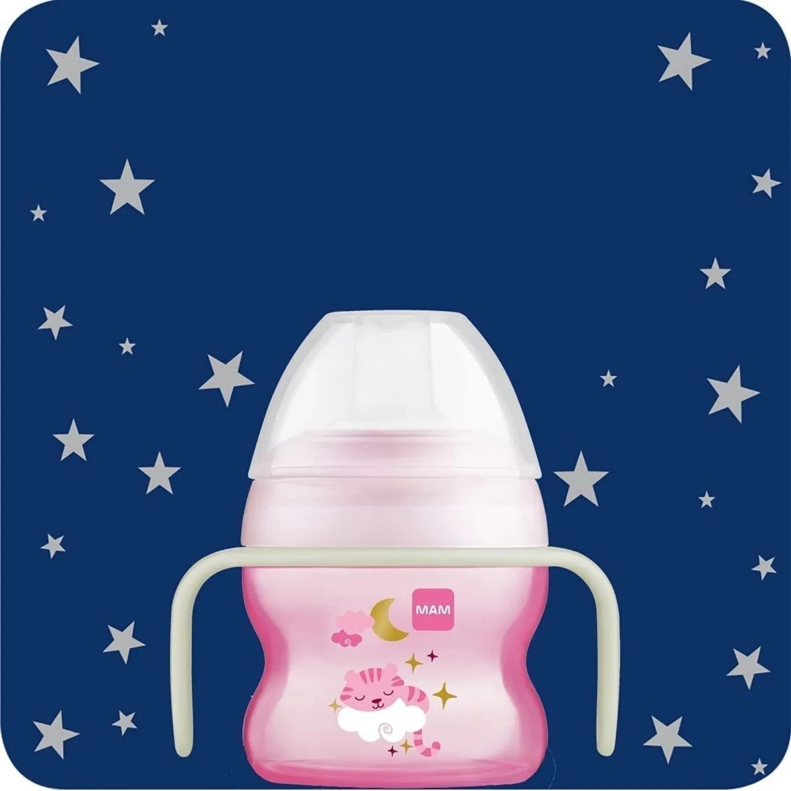 MAM Starter Cup & Glow with Handles 150 ml - Pink - mezetto ebebek ebebek