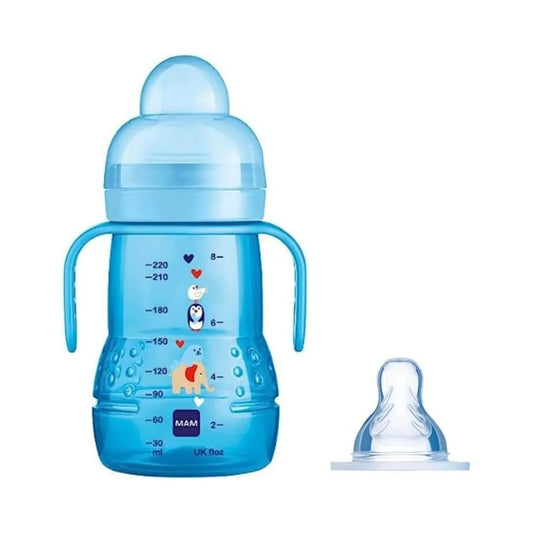 MAM Trainer Cup 2 - in - 1 220ml - Blue - mezetto ebebek ebebek