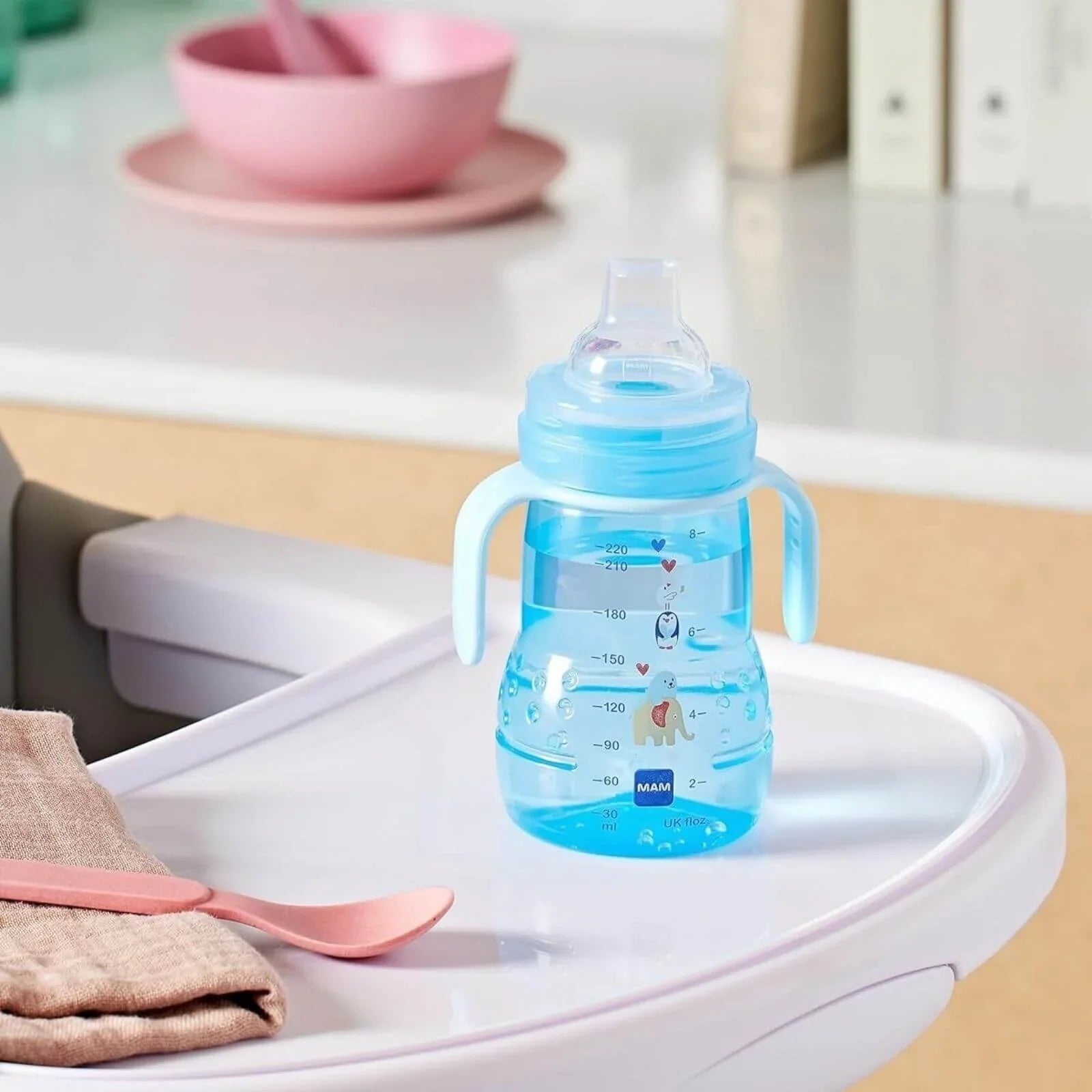 MAM Trainer Cup 2 - in - 1 220ml - Blue - mezetto ebebek ebebek