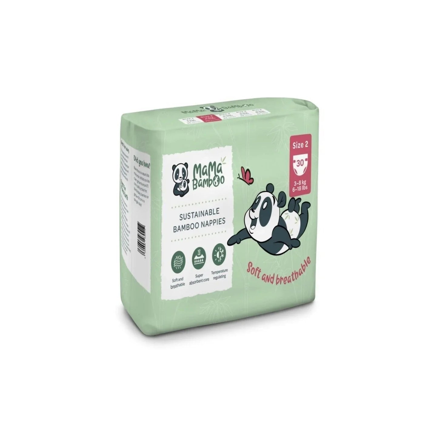 Mama Bamboo Sustainable Bamboo Size 2 - 30 nappies - mezetto ebebek ebebek