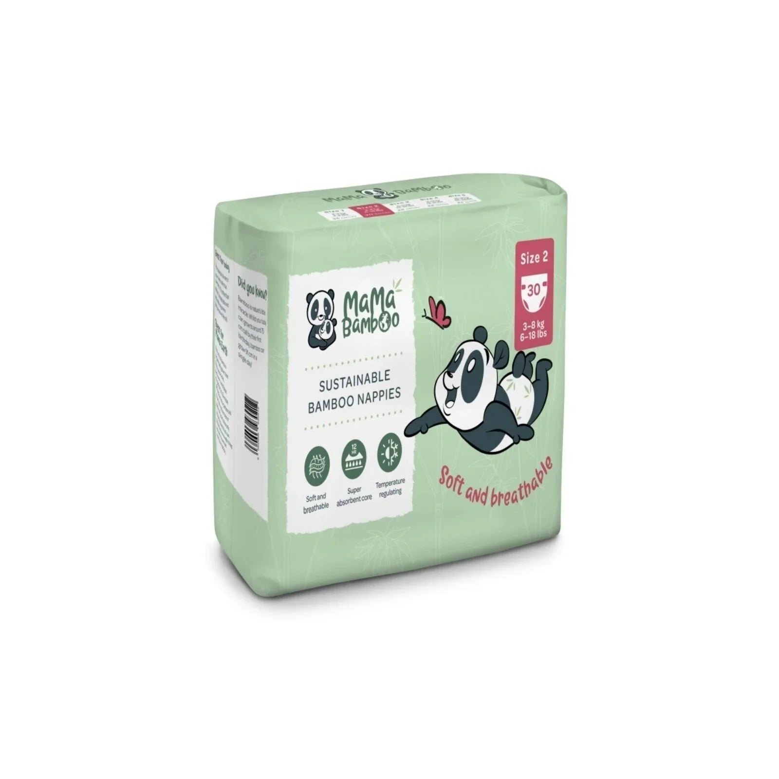Mama Bamboo Sustainable Bamboo Size 2 - 30 nappies - mezetto ebebek ebebek