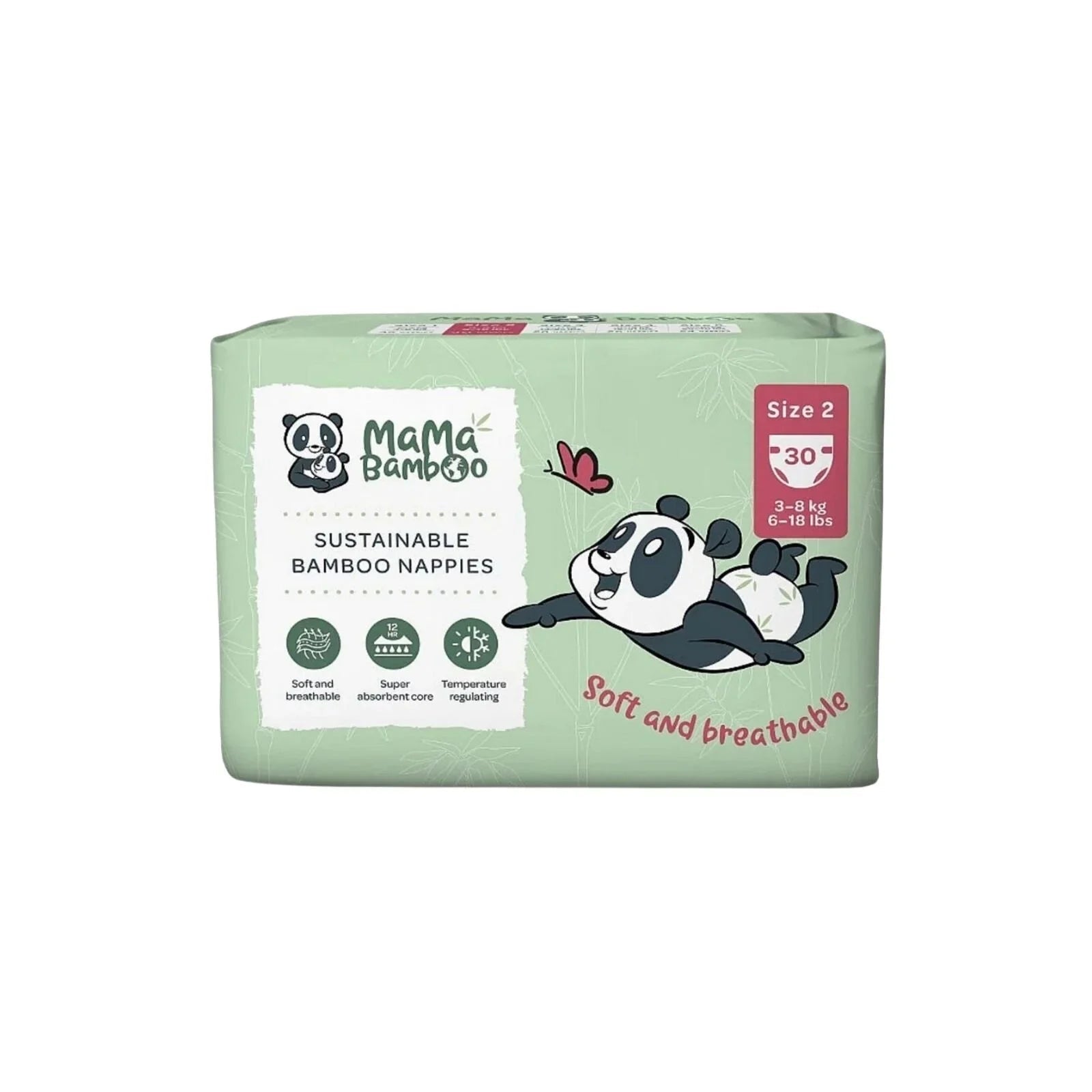 Mama Bamboo Sustainable Bamboo Size 2 - 30 nappies - mezetto ebebek ebebek