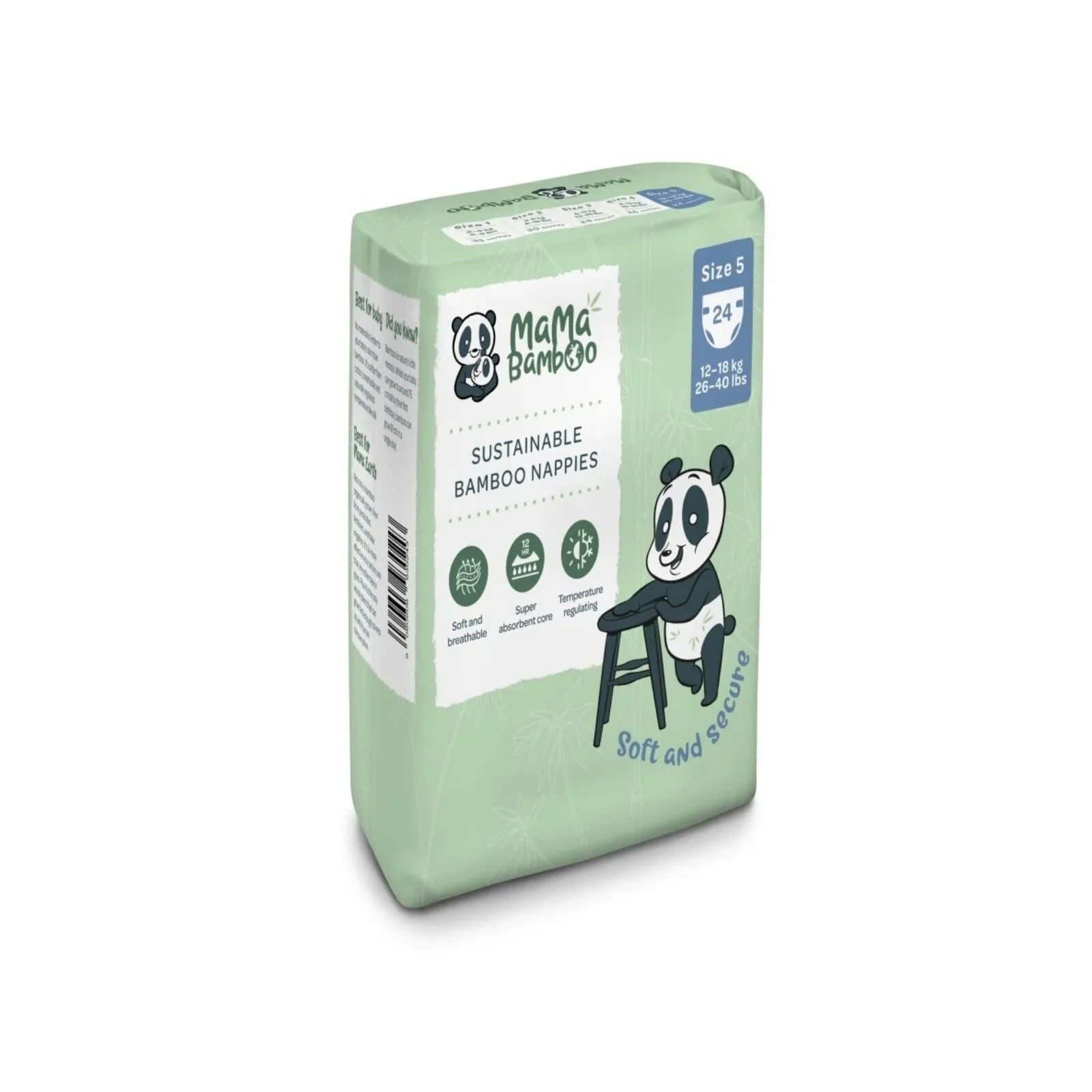 Mama Bamboo Sustainable Bamboo Size 5 - 24 nappies - mezetto ebebek ebebek