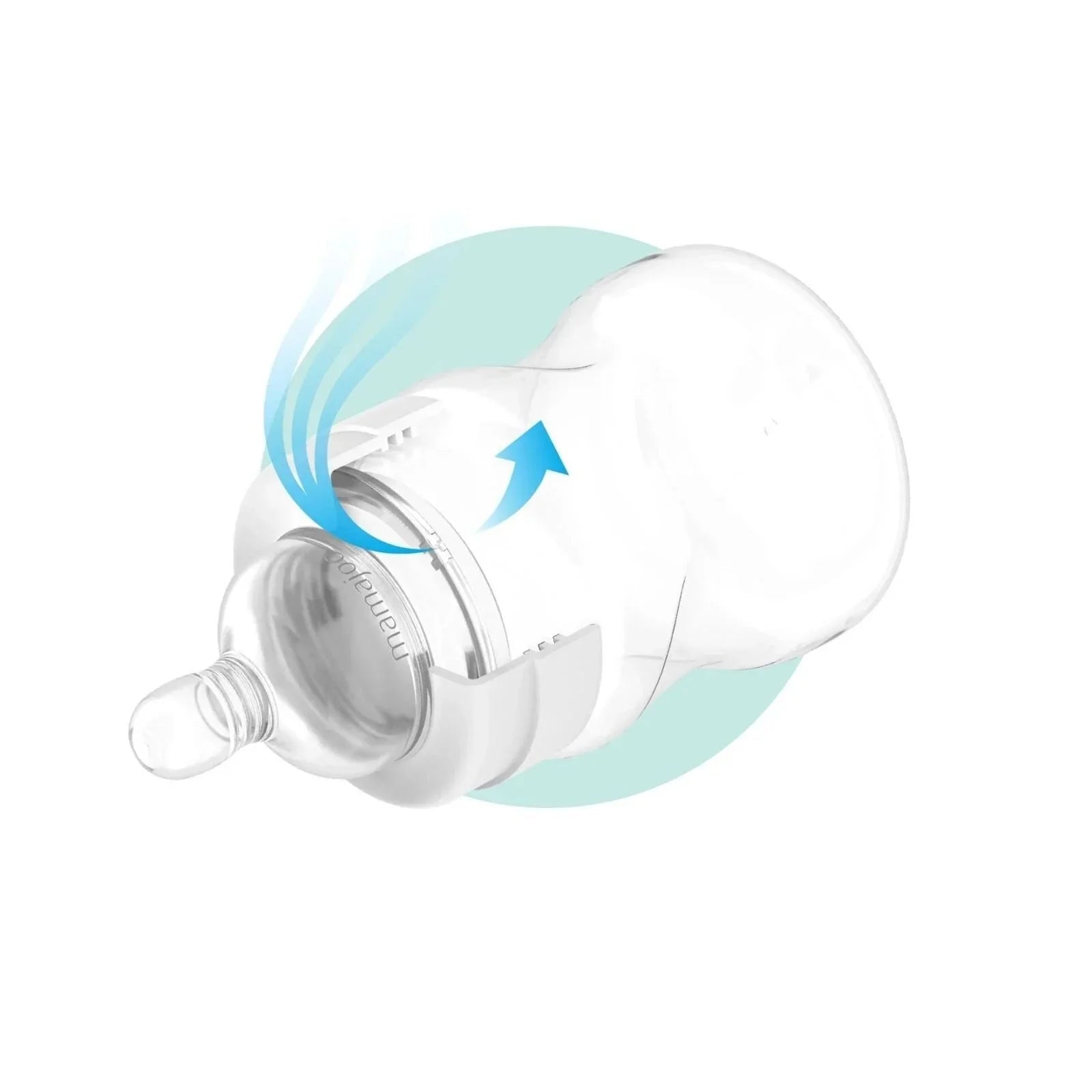 Mamajoo Anti - Colic PP Baby Bottle Medium Flow 6+ months 250ml - Silver - mezetto ebebek ebebek