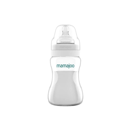 Mamajoo Anti - Colic PP Baby Bottle Medium Flow 6+ months 250ml - Silver - mezetto ebebek ebebek