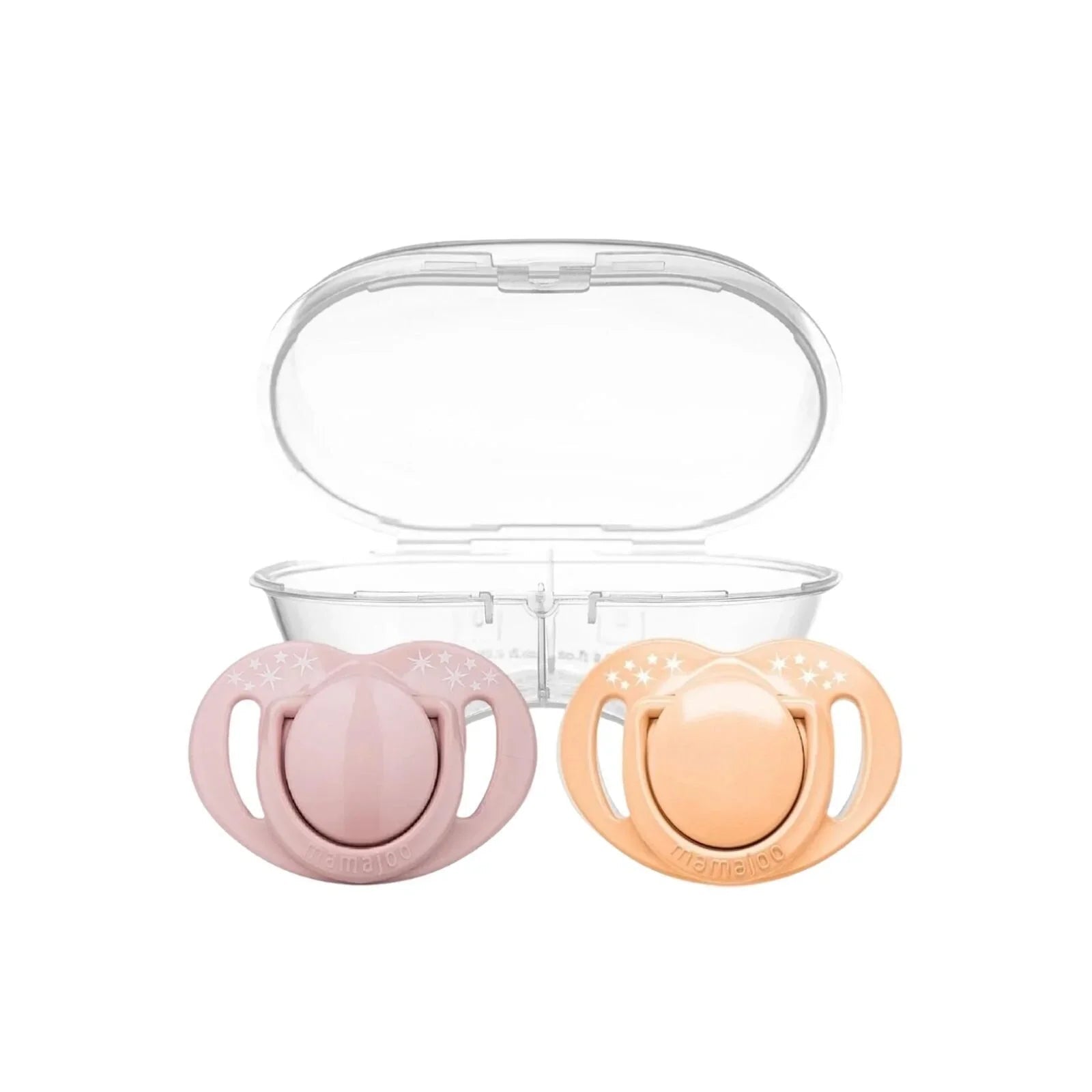 Mamajoo Orthodontic Soothers with Steriliser Box 12+ months Pack of 2 - Powder Pink & Blush - mezetto ebebek ebebek