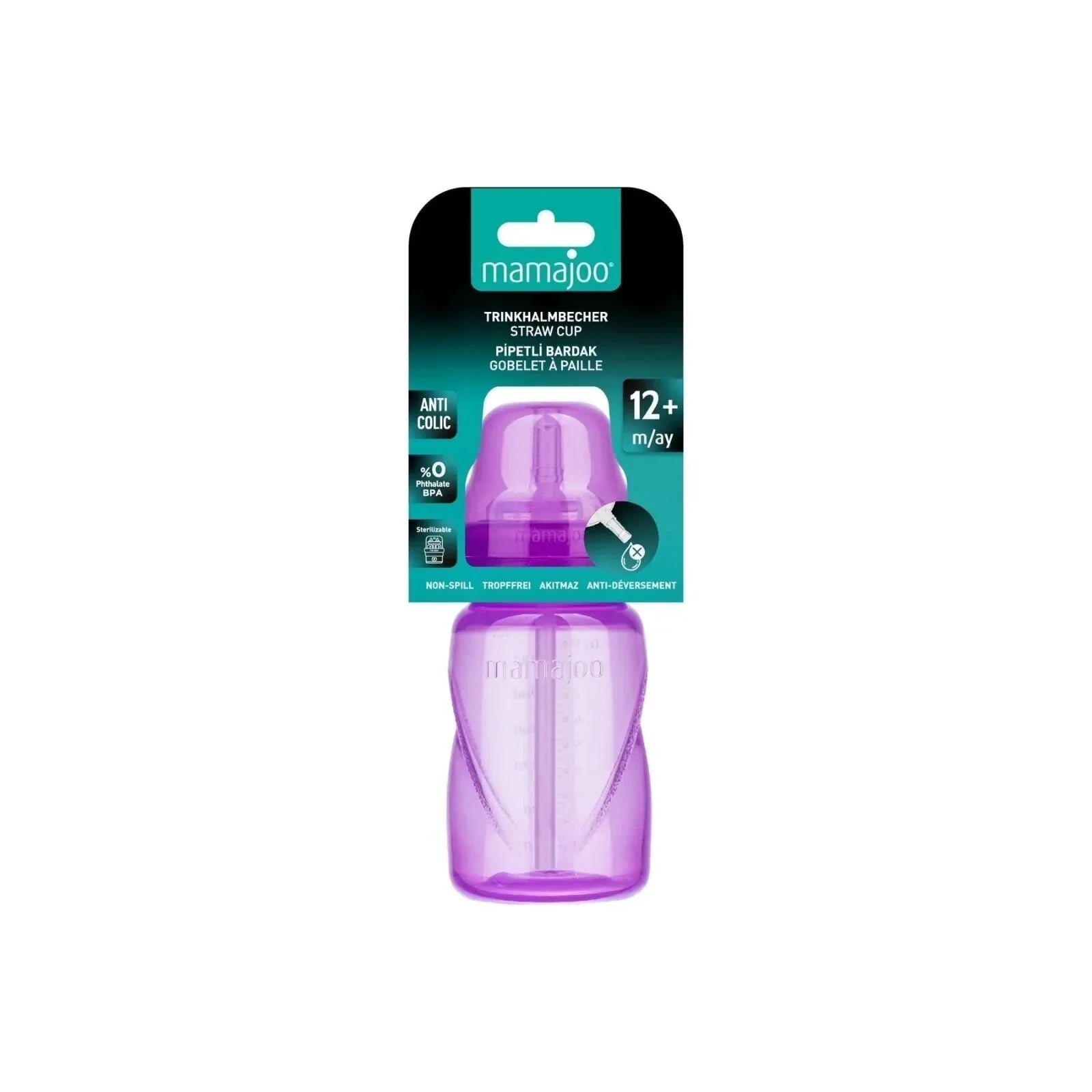 Mamajoo Training Cup 12+ months 270ml - Purple - mezetto ebebek ebebek