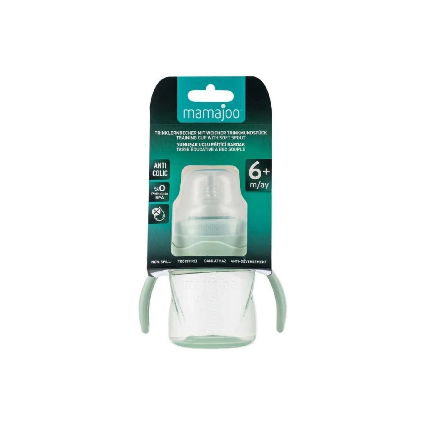 Mamajoo Training Cup with Handles 6+ months 160ml - Powder Green - mezetto ebebek ebebek