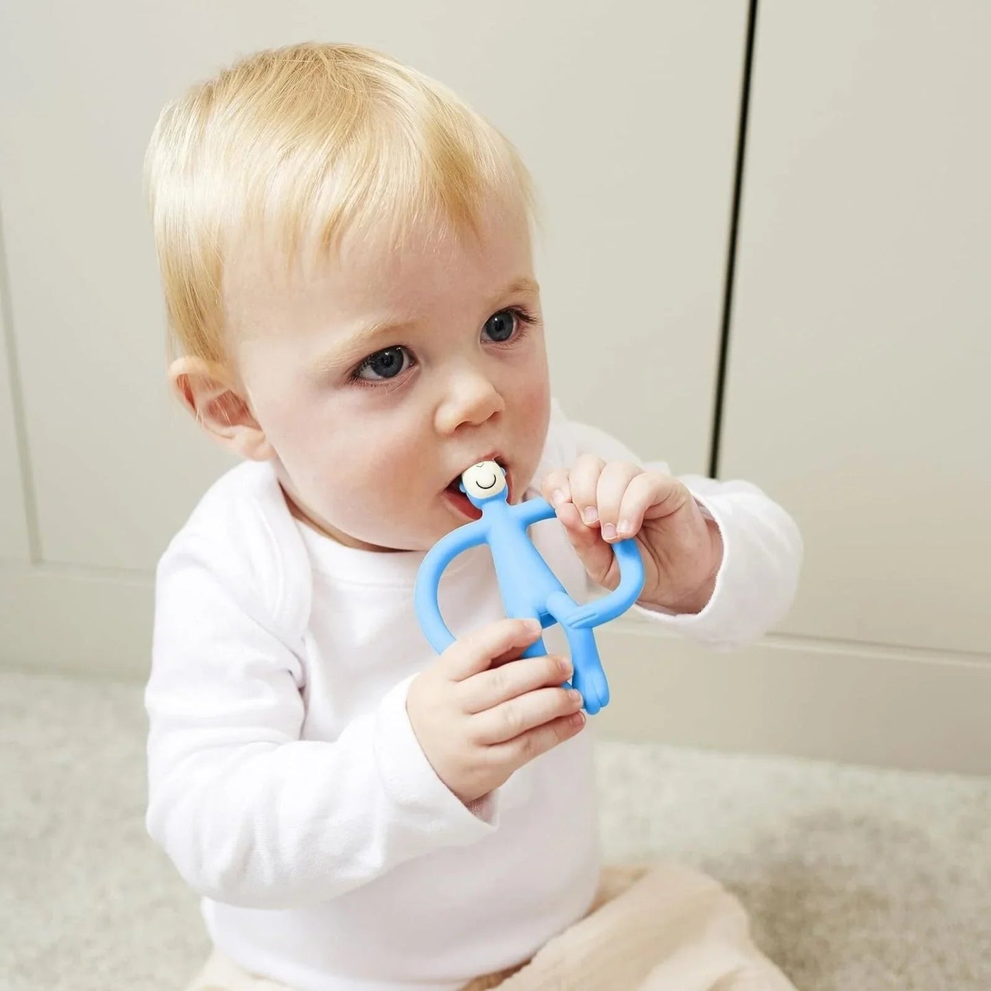 Matchstick Monkey Original Teething Toy - Light Blue - mezetto ebebek ebebek