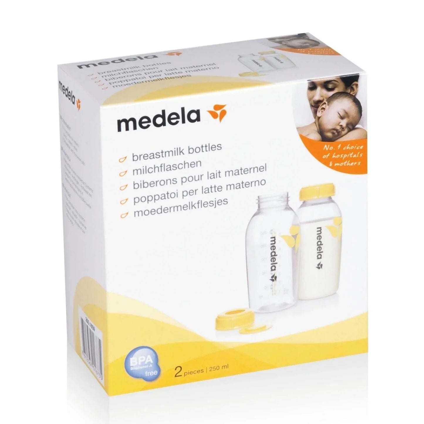 Medela Breastmilk Storage Bottles 250ml 2 pcs - mezetto ebebek ebebek