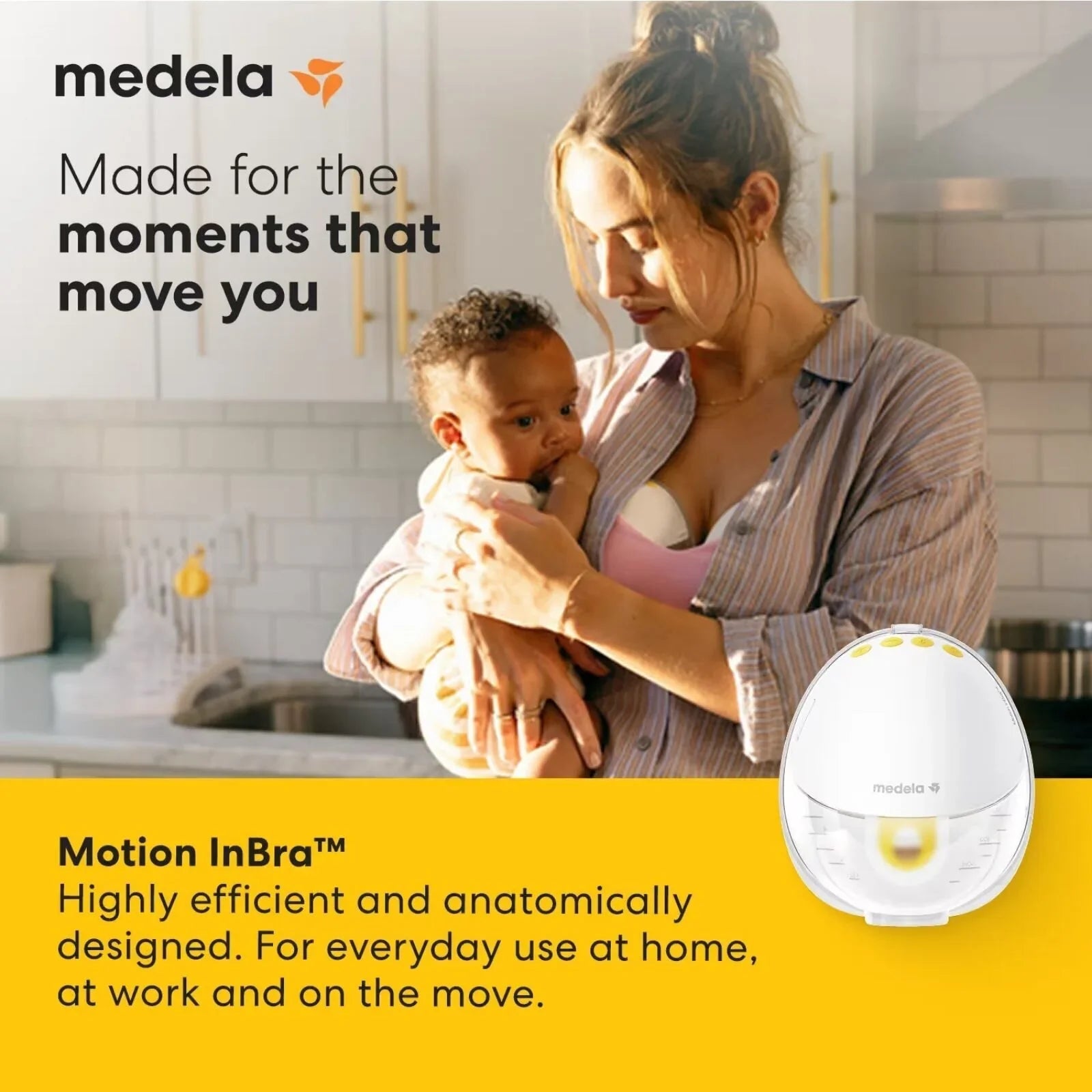 Medela Motion InBra Single Electric Wearable Breast Pump - mezetto ebebek ebebek