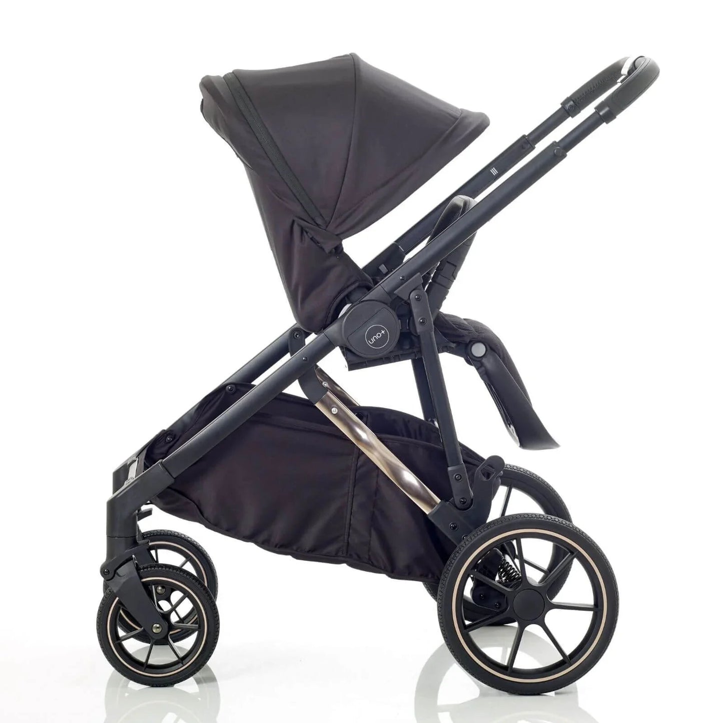 Mee - Go Uno Plus 2 - in - 1 Pushchair & Pram - Black/Rose - mezetto ebebek ebebek