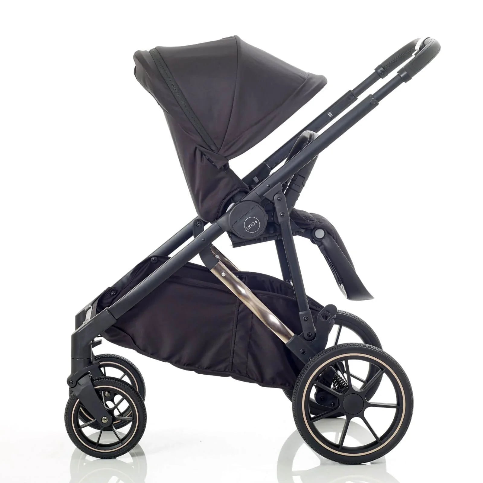 Mee - Go Uno Plus 2 - in - 1 Pushchair & Pram - Black/Rose - mezetto ebebek ebebek