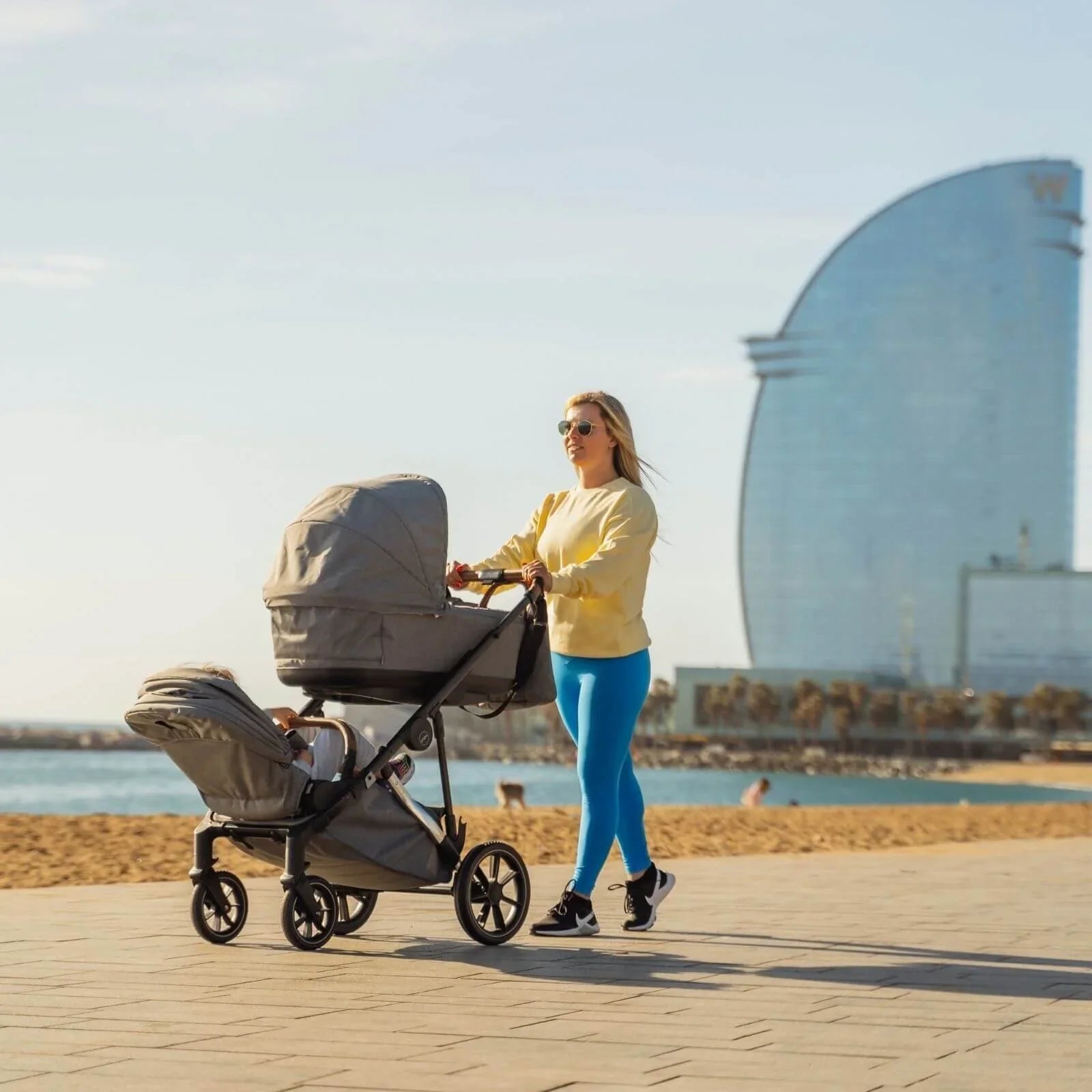 Mee - Go Uno Plus 2 - in - 1 Pushchair & Pram - Black/Rose - mezetto ebebek ebebek