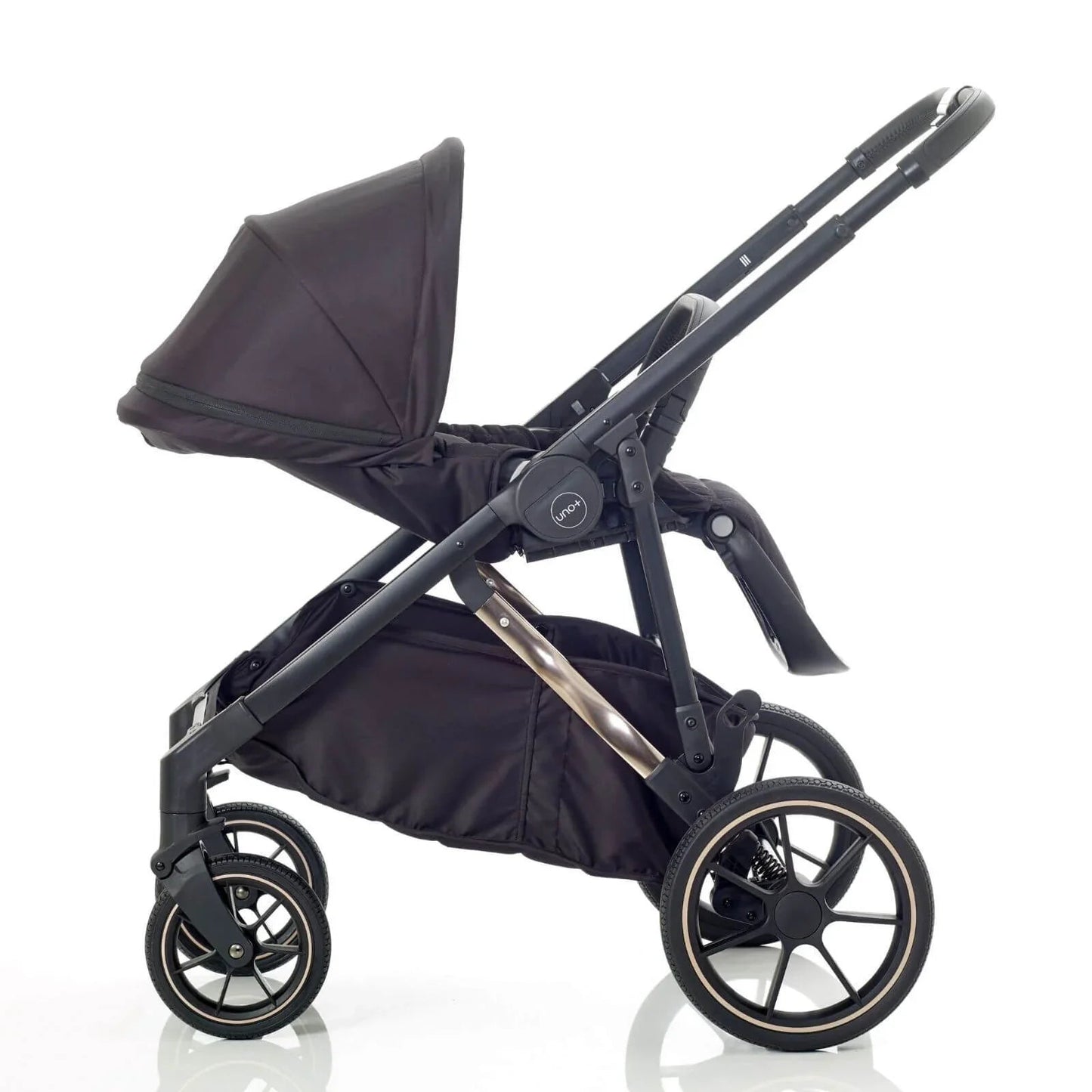 Mee - Go Uno Plus 2 - in - 1 Pushchair & Pram - Black/Rose - mezetto ebebek ebebek