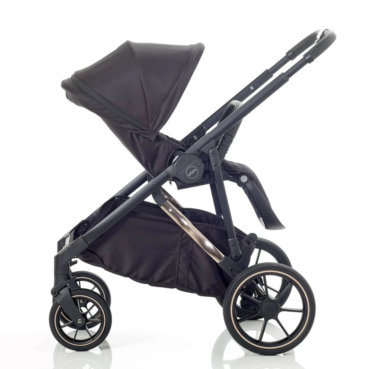 Mee - Go Uno Plus 2 - in - 1 Pushchair & Pram - Black/Rose - mezetto ebebek ebebek
