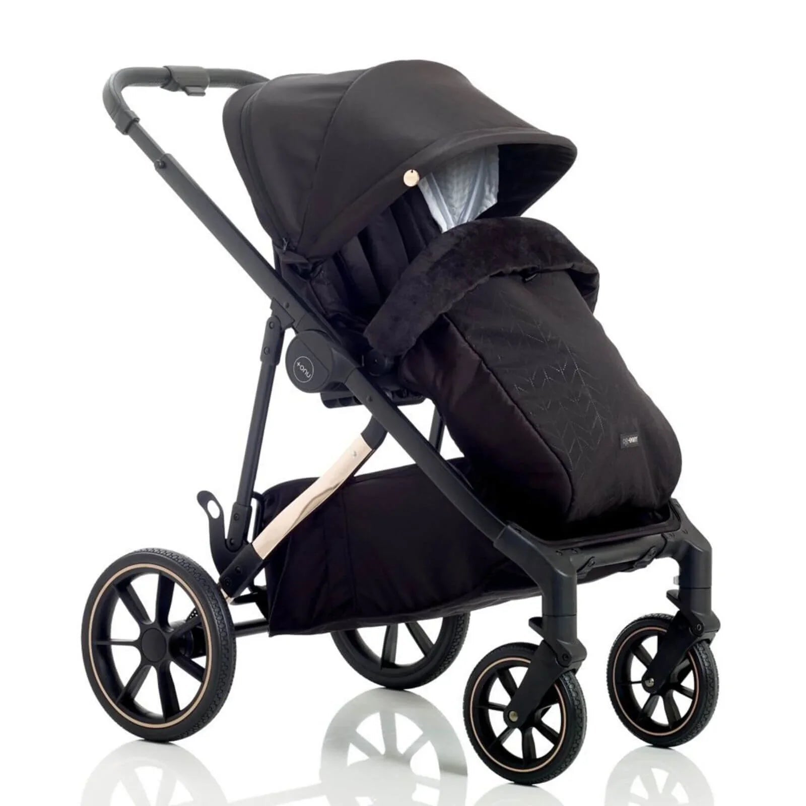 Mee - Go Uno Plus 2 - in - 1 Pushchair & Pram - Black/Rose - mezetto ebebek ebebek
