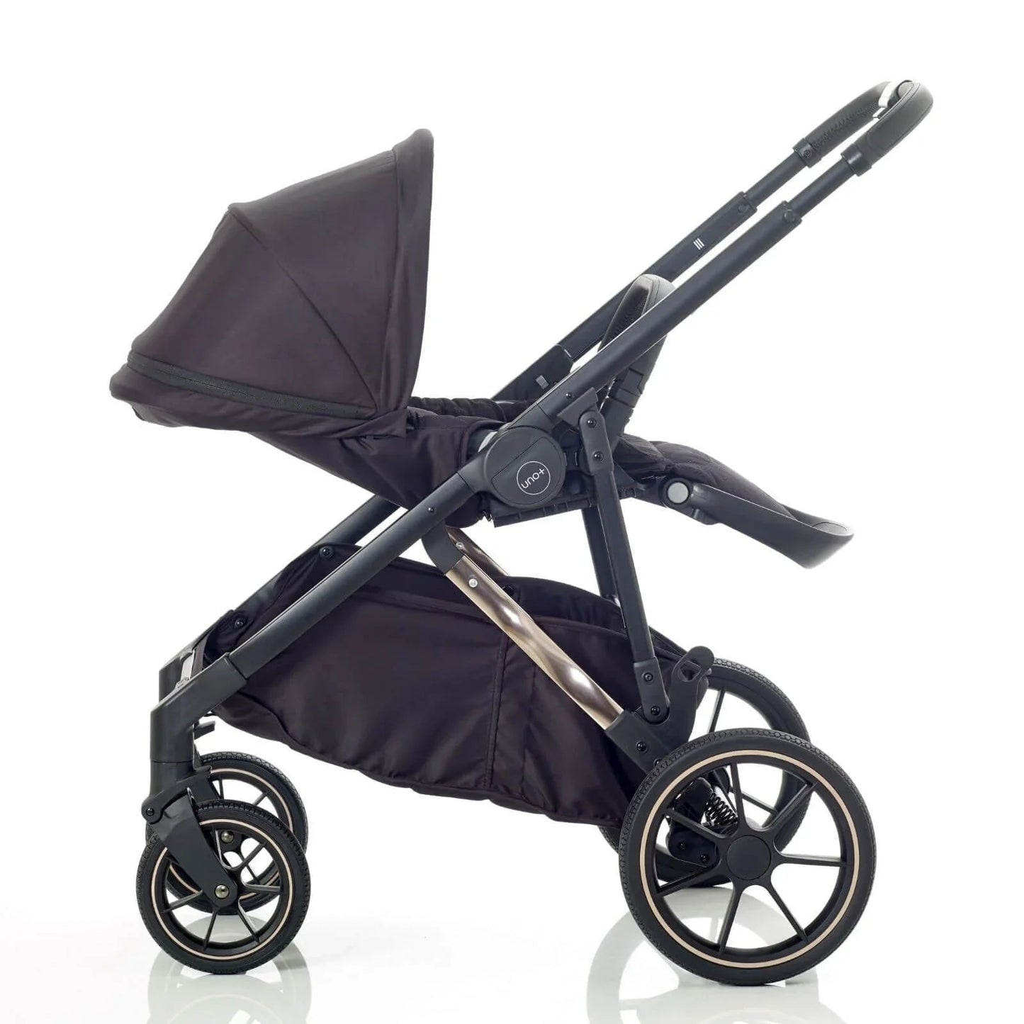 Mee - Go Uno Plus 2 - in - 1 Pushchair & Pram - Black/Rose - mezetto ebebek ebebek