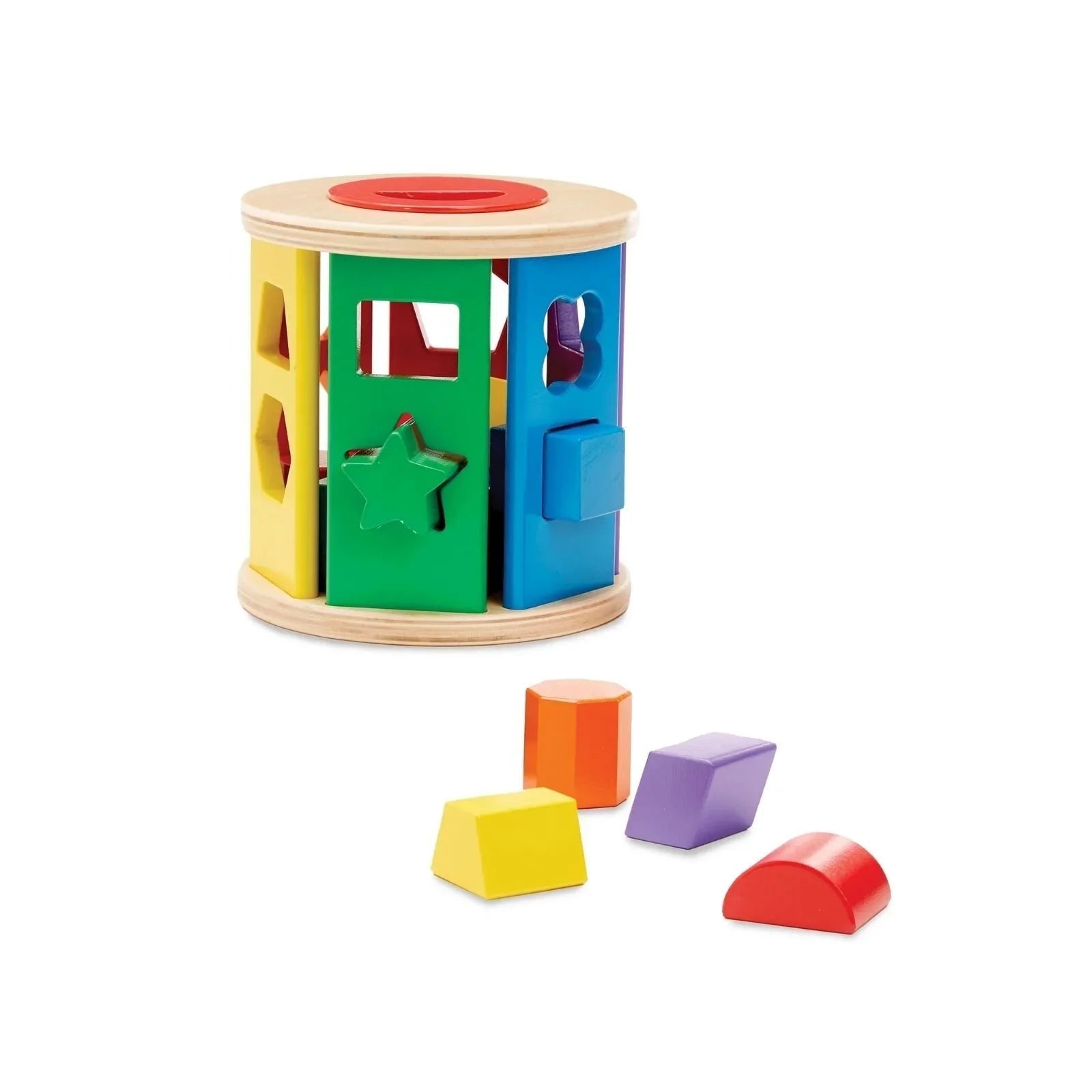 Melissa & Doug Match & Roll Wooden Shape Sorter - mezetto ebebek ebebek