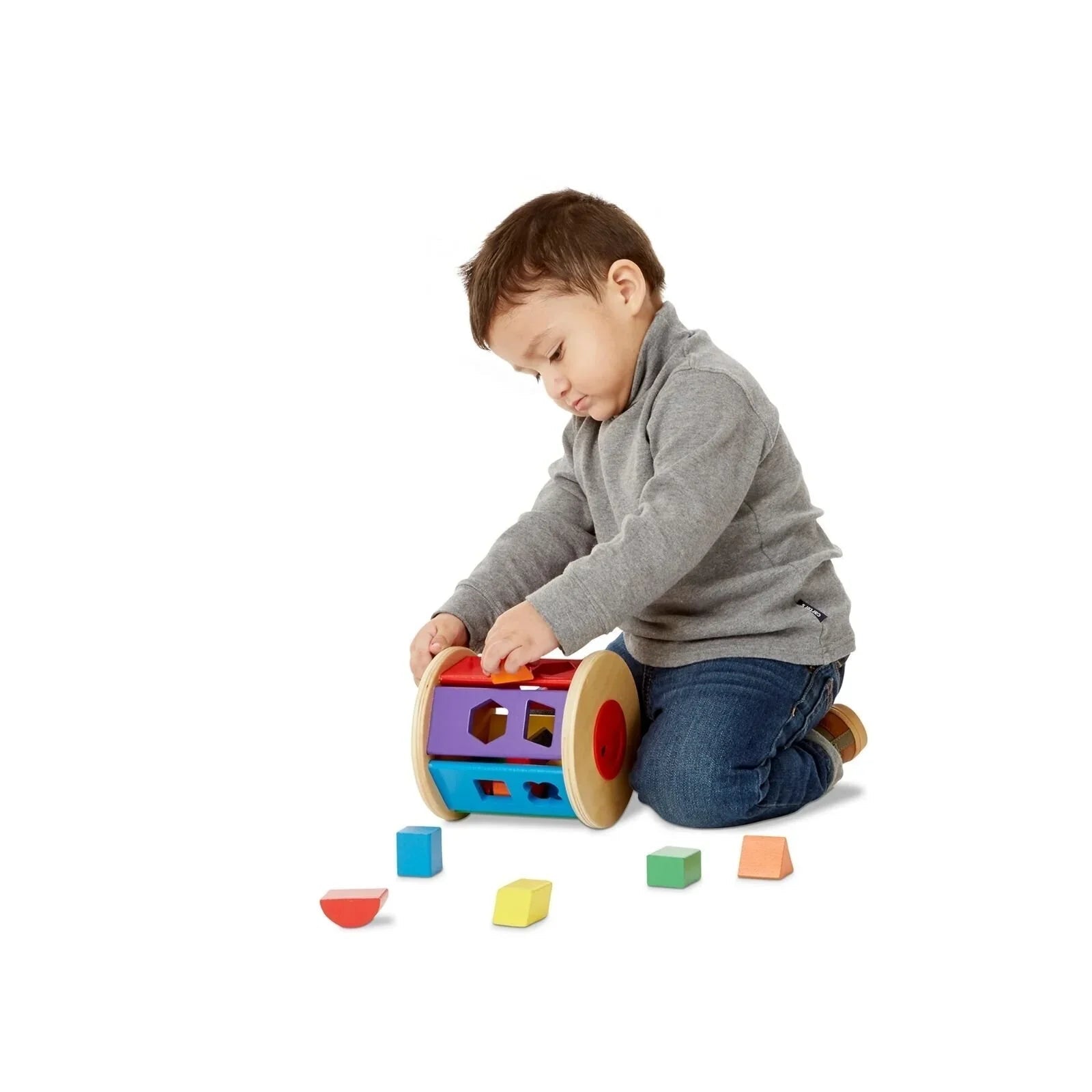 Melissa & Doug Match & Roll Wooden Shape Sorter - mezetto ebebek ebebek