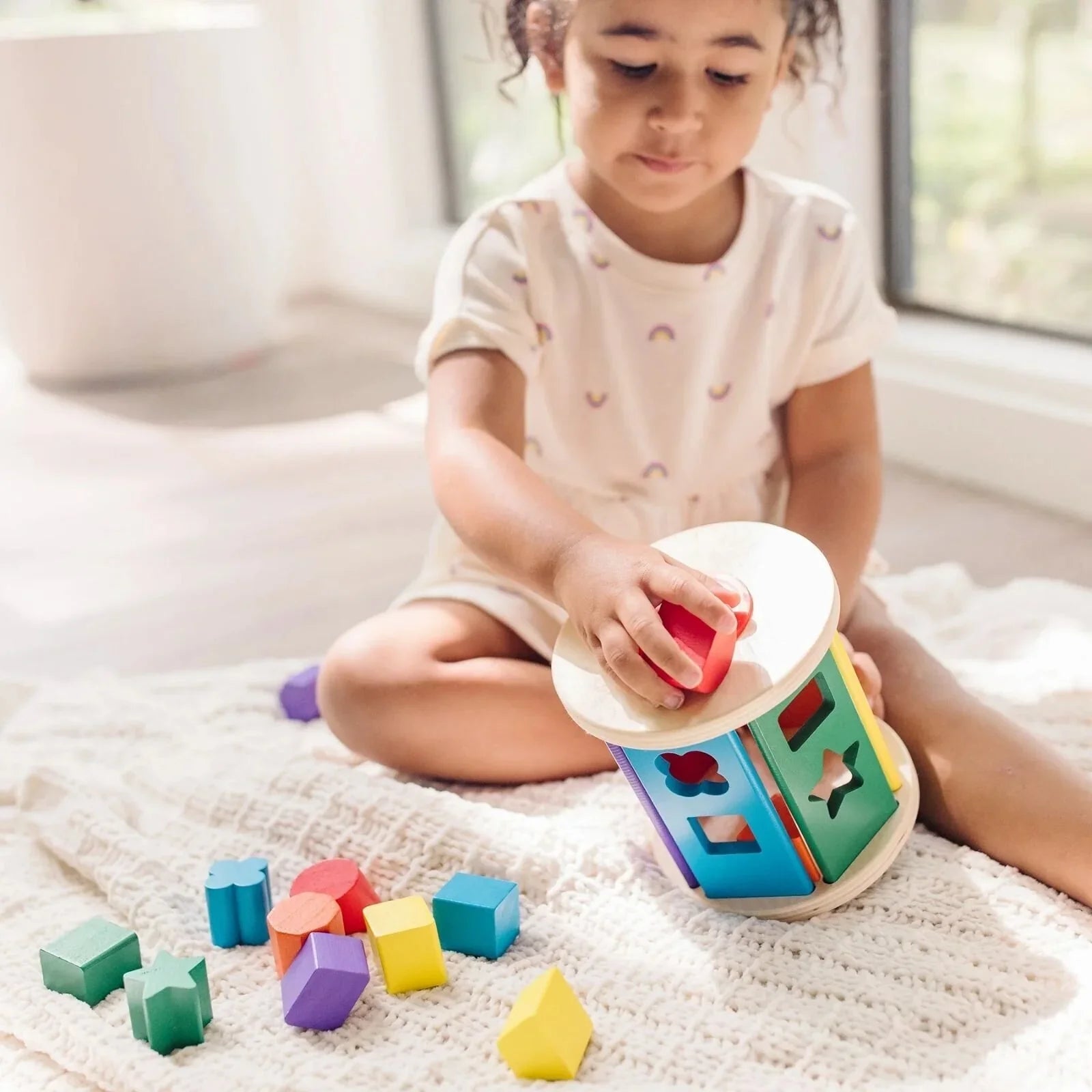 Melissa & Doug Match & Roll Wooden Shape Sorter - mezetto ebebek ebebek