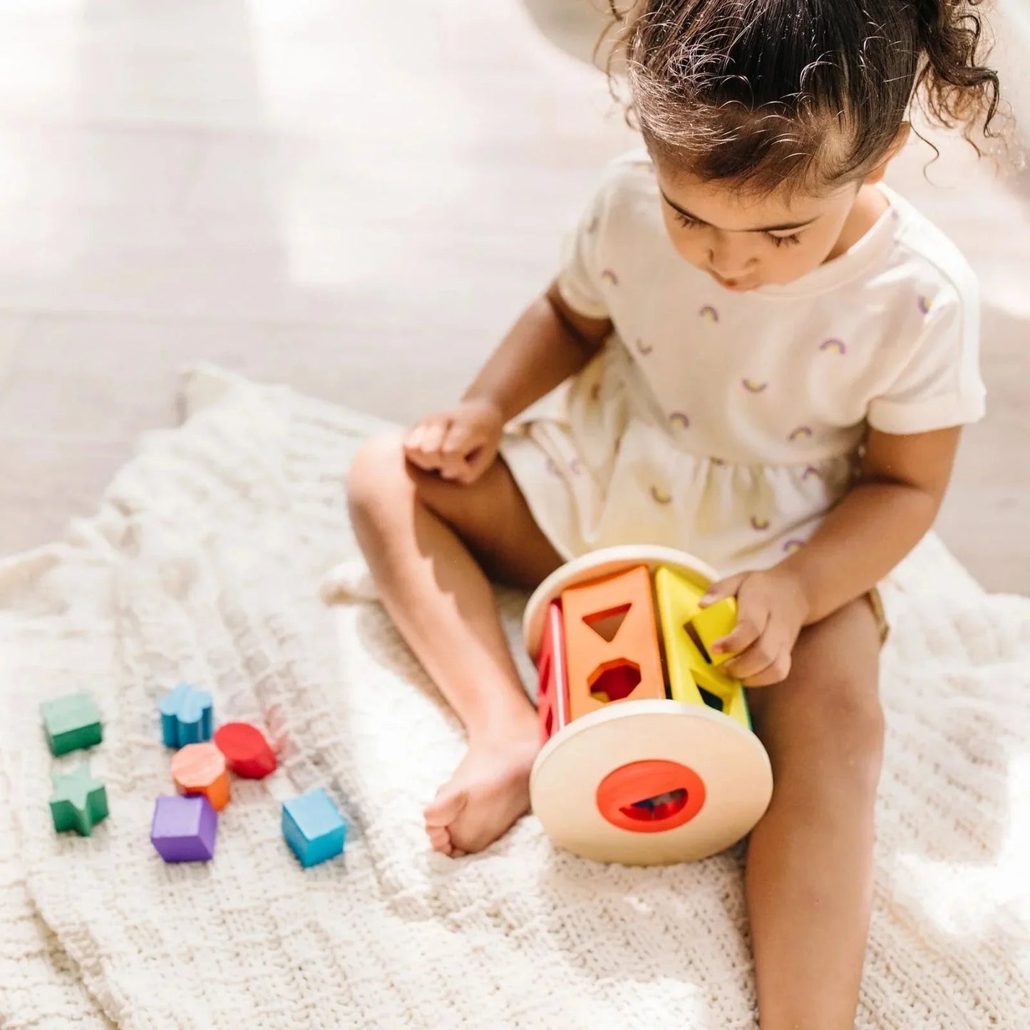 Melissa & Doug Match & Roll Wooden Shape Sorter - mezetto ebebek ebebek
