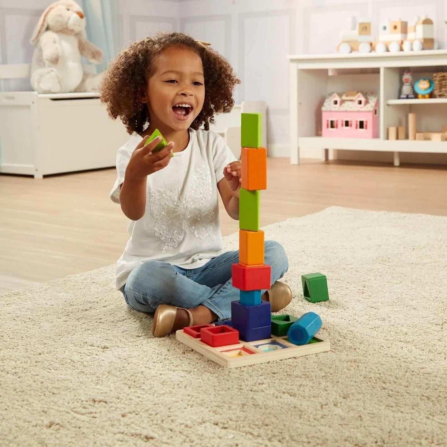 Melissa & Doug Shape Sequence Wooden Sorting Set - mezetto ebebek ebebek