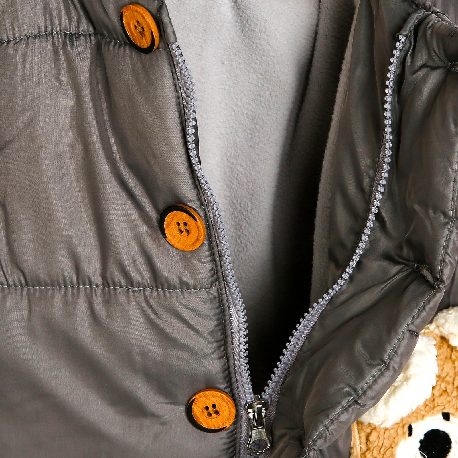 Midimod Baby Boy Coat with Toy Pocket - Dark Grey - mezetto ebebek ebebek