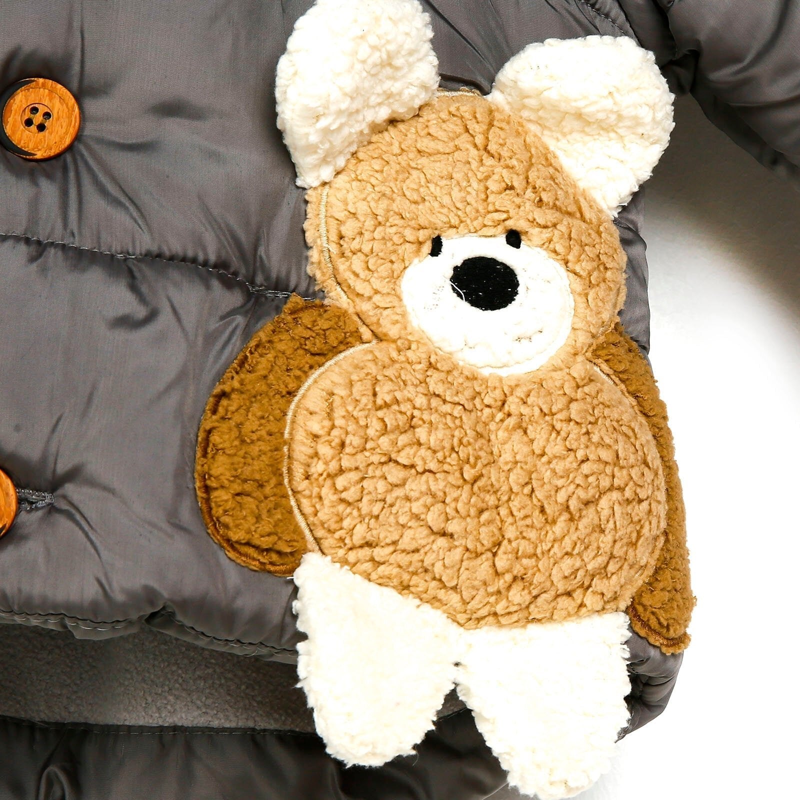 Midimod Baby Boy Coat with Toy Pocket - Dark Grey - mezetto ebebek ebebek