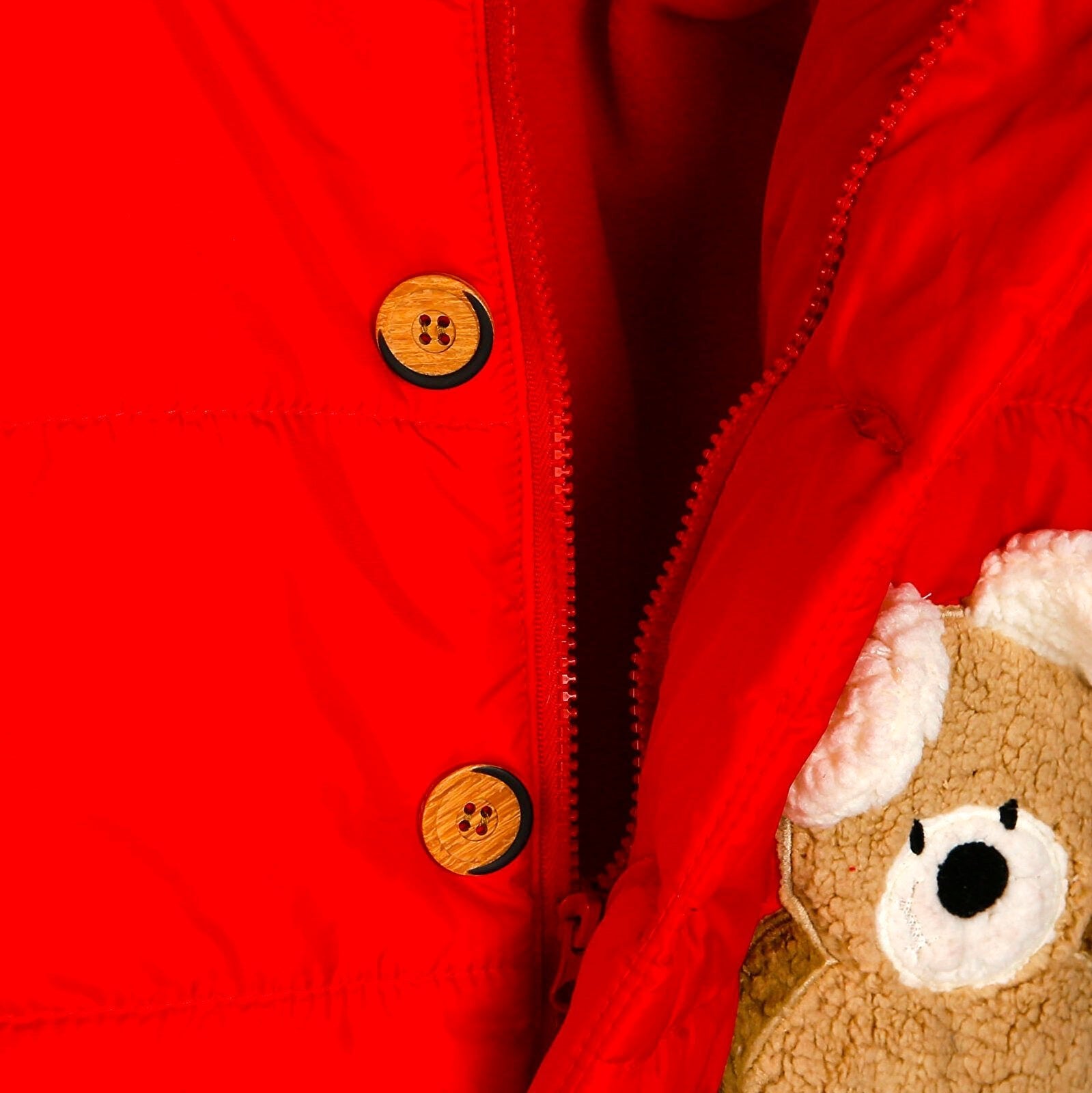 Midimod Baby Boy Coat with Toy Pocket - Red - mezetto ebebek ebebek