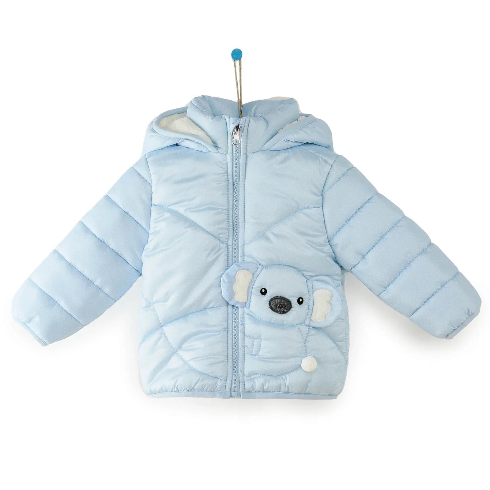 Midimod Baby Girl Coat with Ears - Blue - mezetto ebebek ebebek