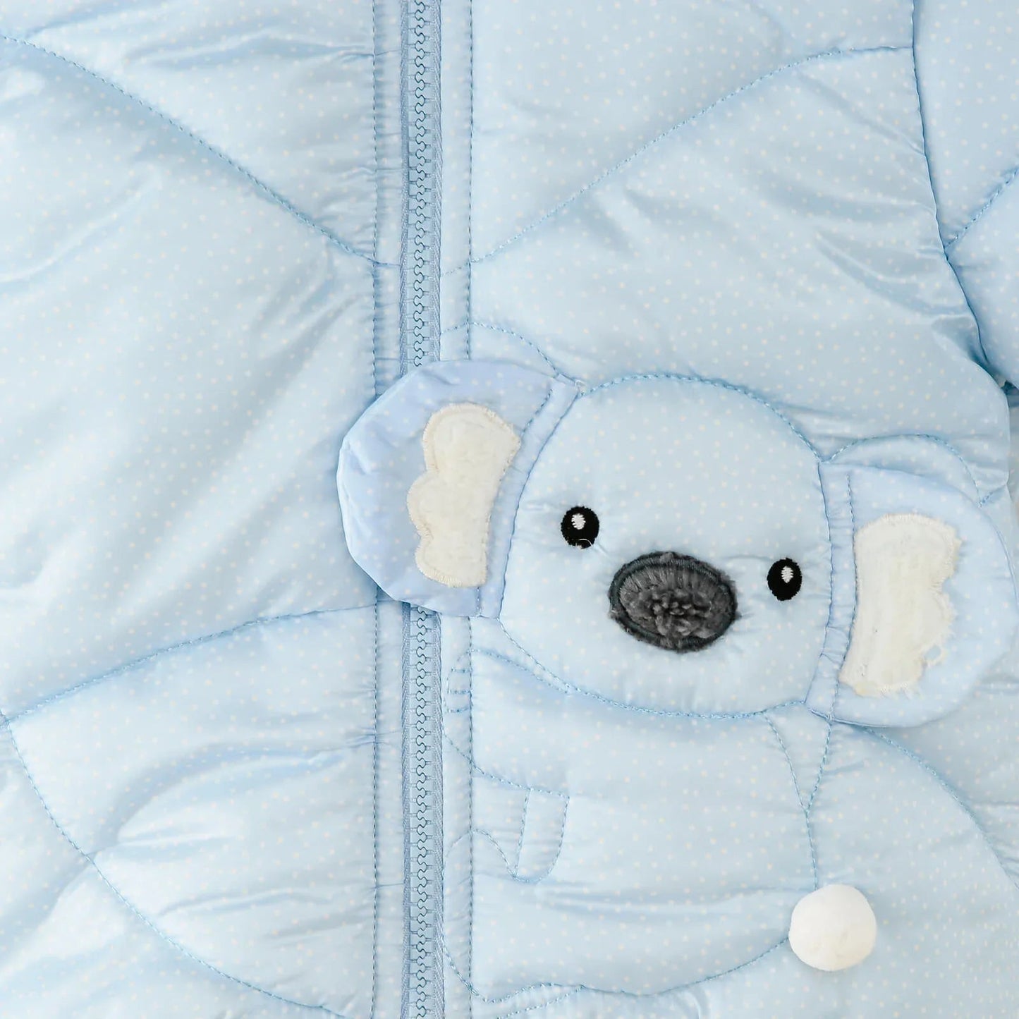 Midimod Baby Girl Coat with Ears - Blue - mezetto ebebek ebebek