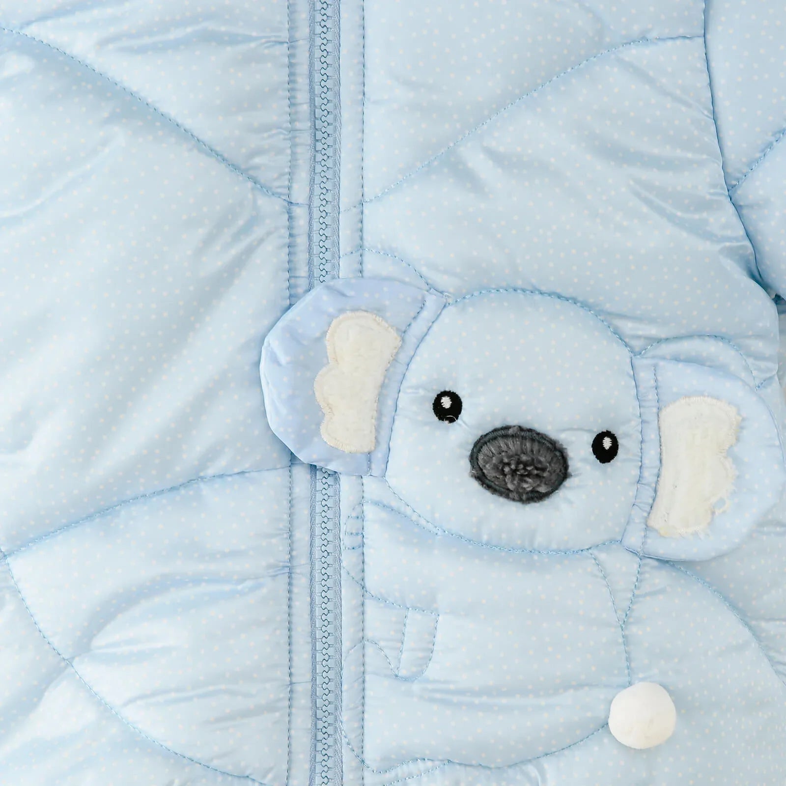 Midimod Baby Girl Coat with Ears - Blue - mezetto ebebek ebebek