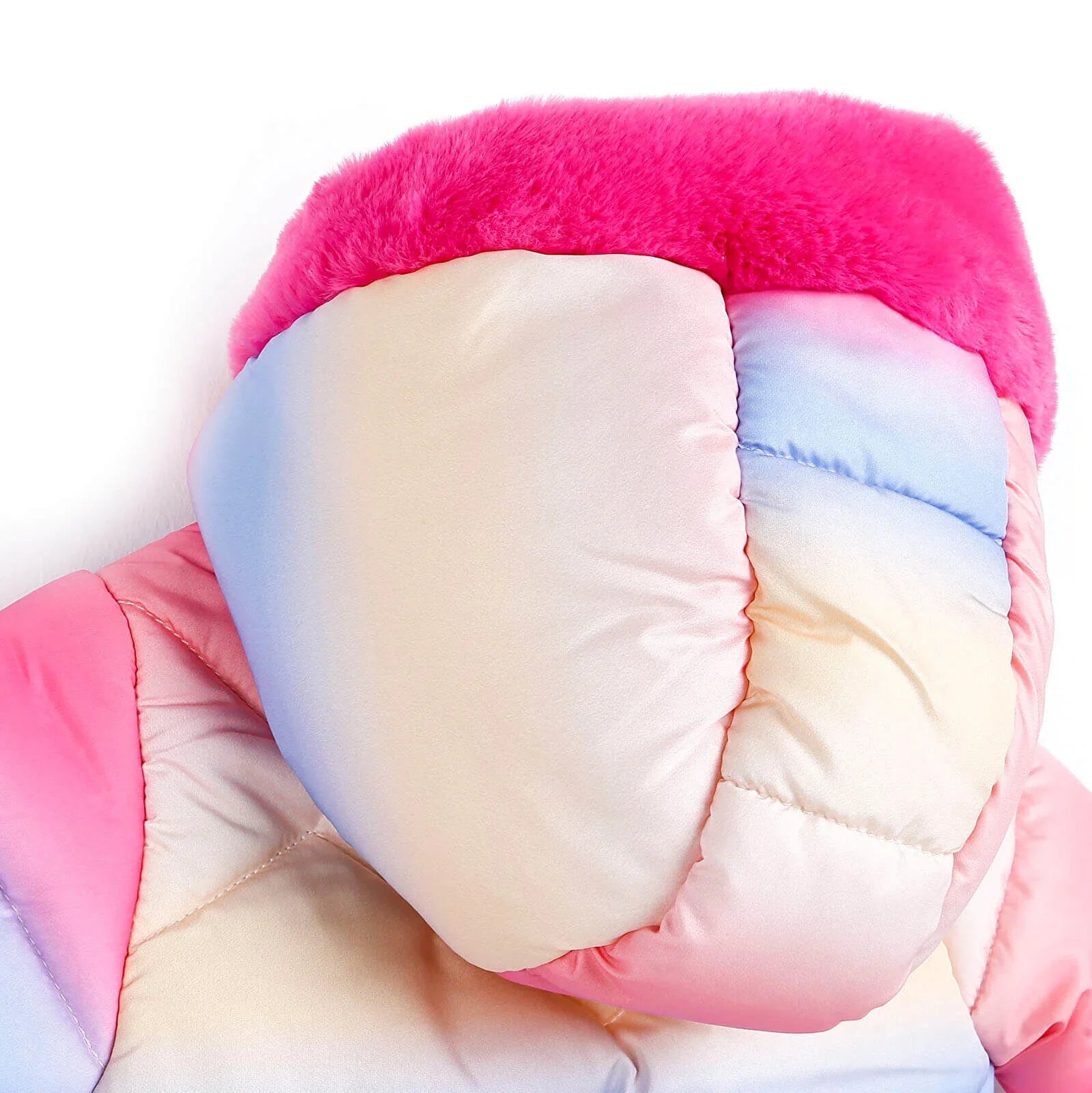 Midimod Baby Girl Colorful with Fur Pock - Fuchsia - mezetto ebebek ebebek