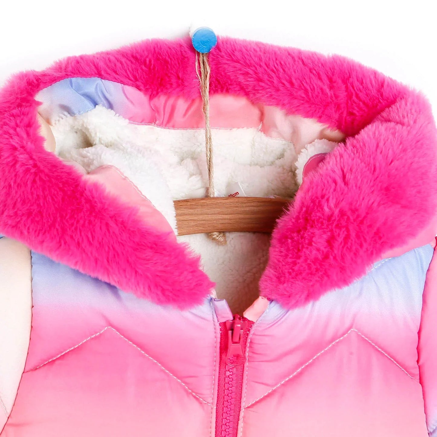Midimod Baby Girl Colorful with Fur Pock - Fuchsia - mezetto ebebek ebebek