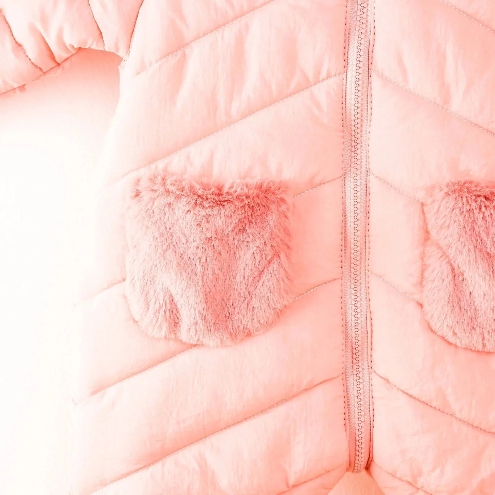 Midimod Baby Girl Quilted Snowsuit - Salmon - mezetto ebebek ebebek