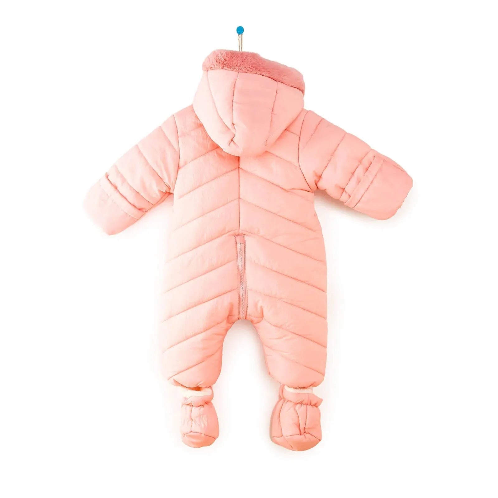 Midimod Baby Girl Quilted Snowsuit - Salmon - mezetto ebebek ebebek