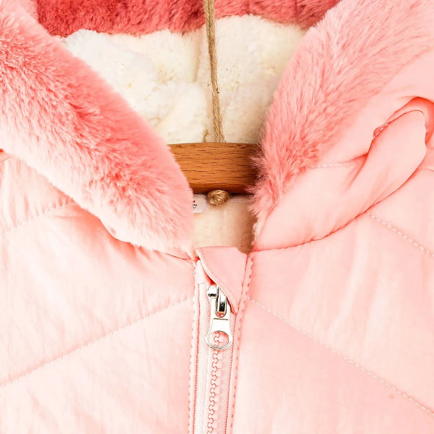 Midimod Baby Girl Quilted Snowsuit - Salmon - mezetto ebebek ebebek