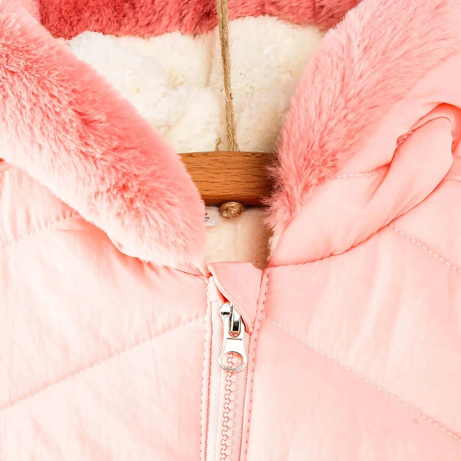 Midimod Baby Girl Quilted Snowsuit - Salmon - mezetto ebebek ebebek