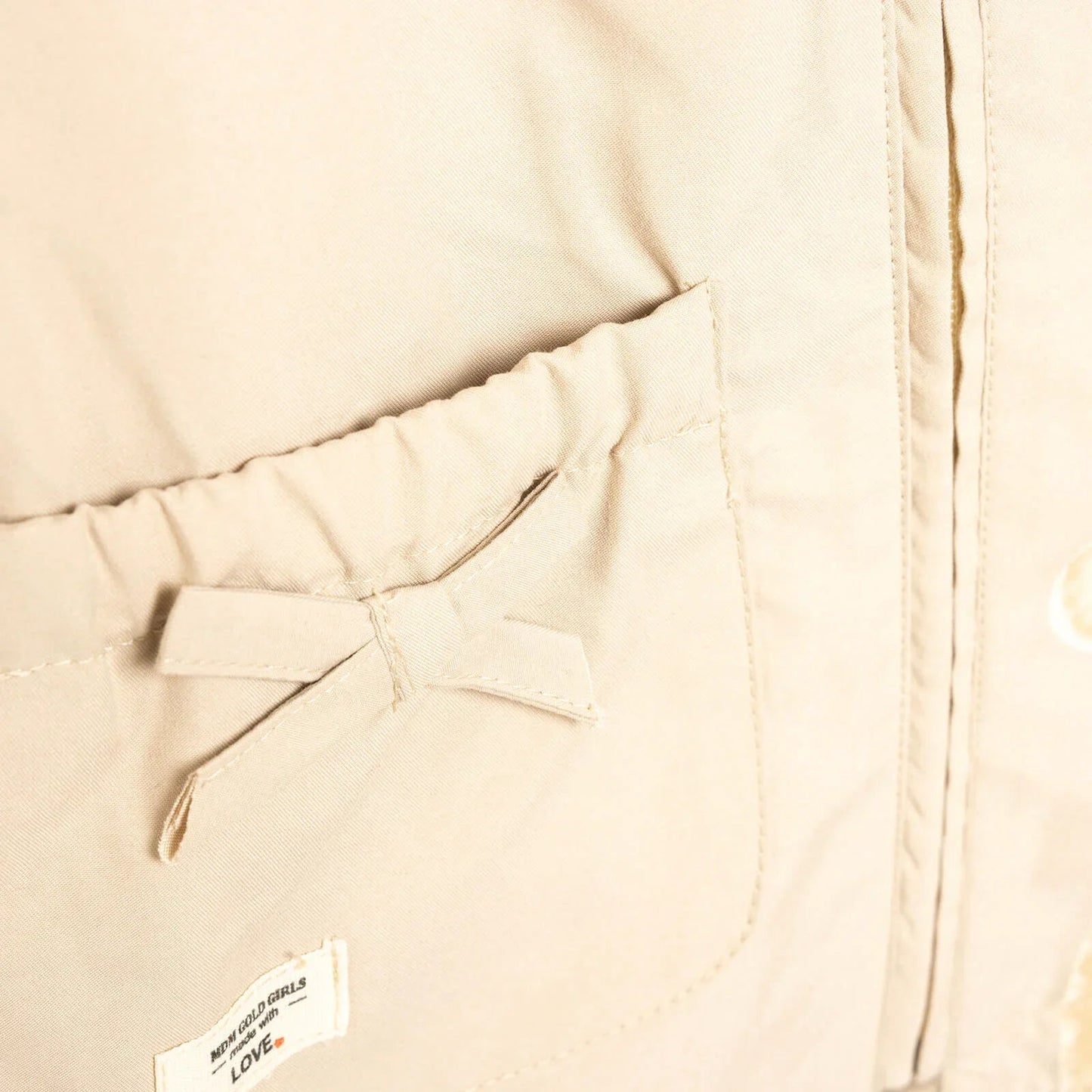 Midimod Basic Baby Girl Hooded Rabbit Raincoat - Beige - mezetto ebebek ebebek