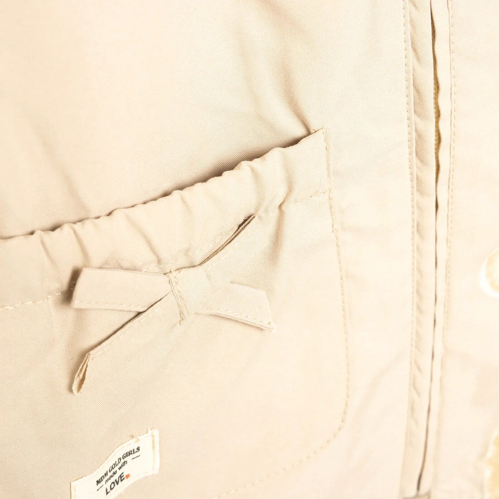 Midimod Basic Baby Girl Hooded Rabbit Raincoat - Beige - mezetto ebebek ebebek