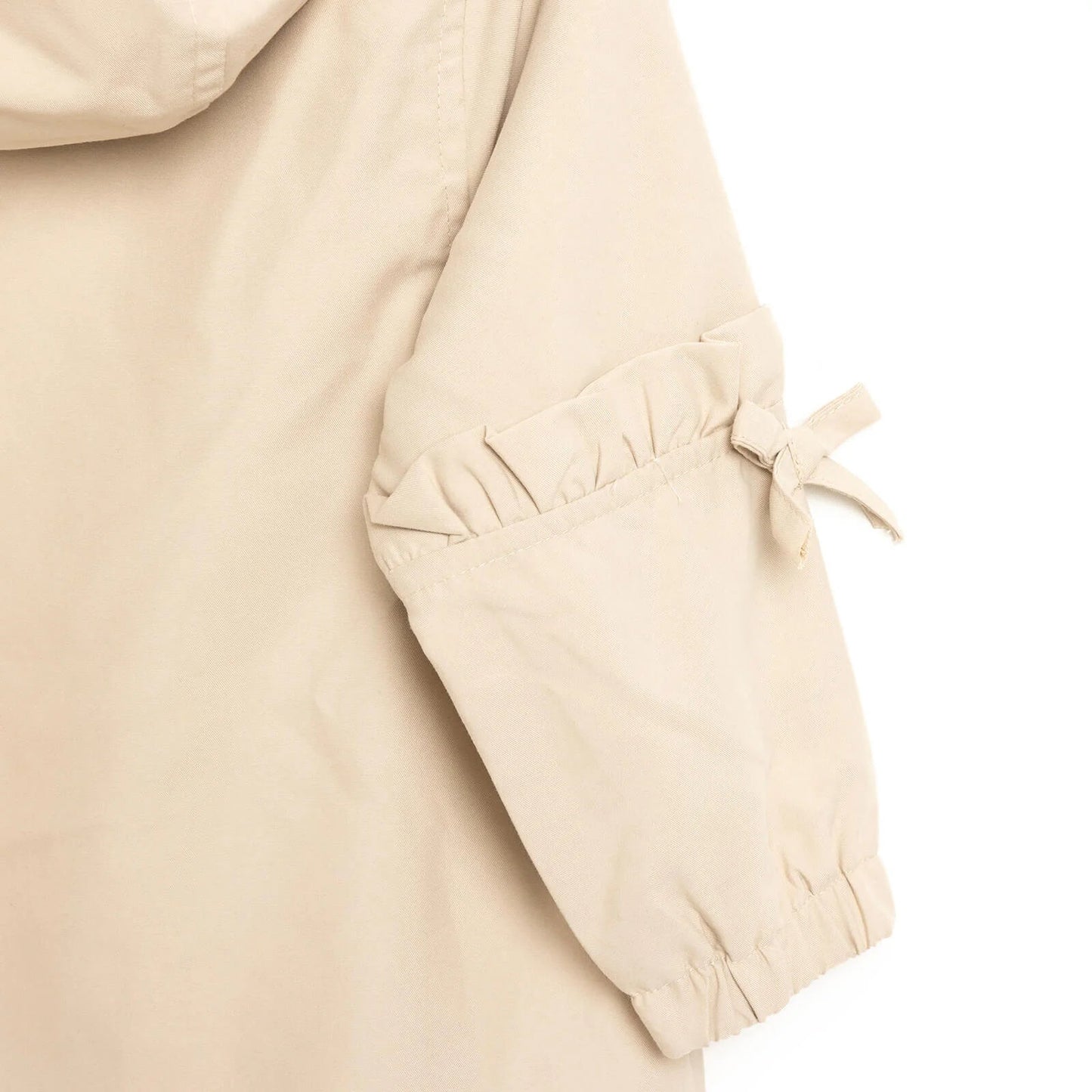 Midimod Basic Baby Girl Hooded Rabbit Raincoat - Beige - mezetto ebebek ebebek