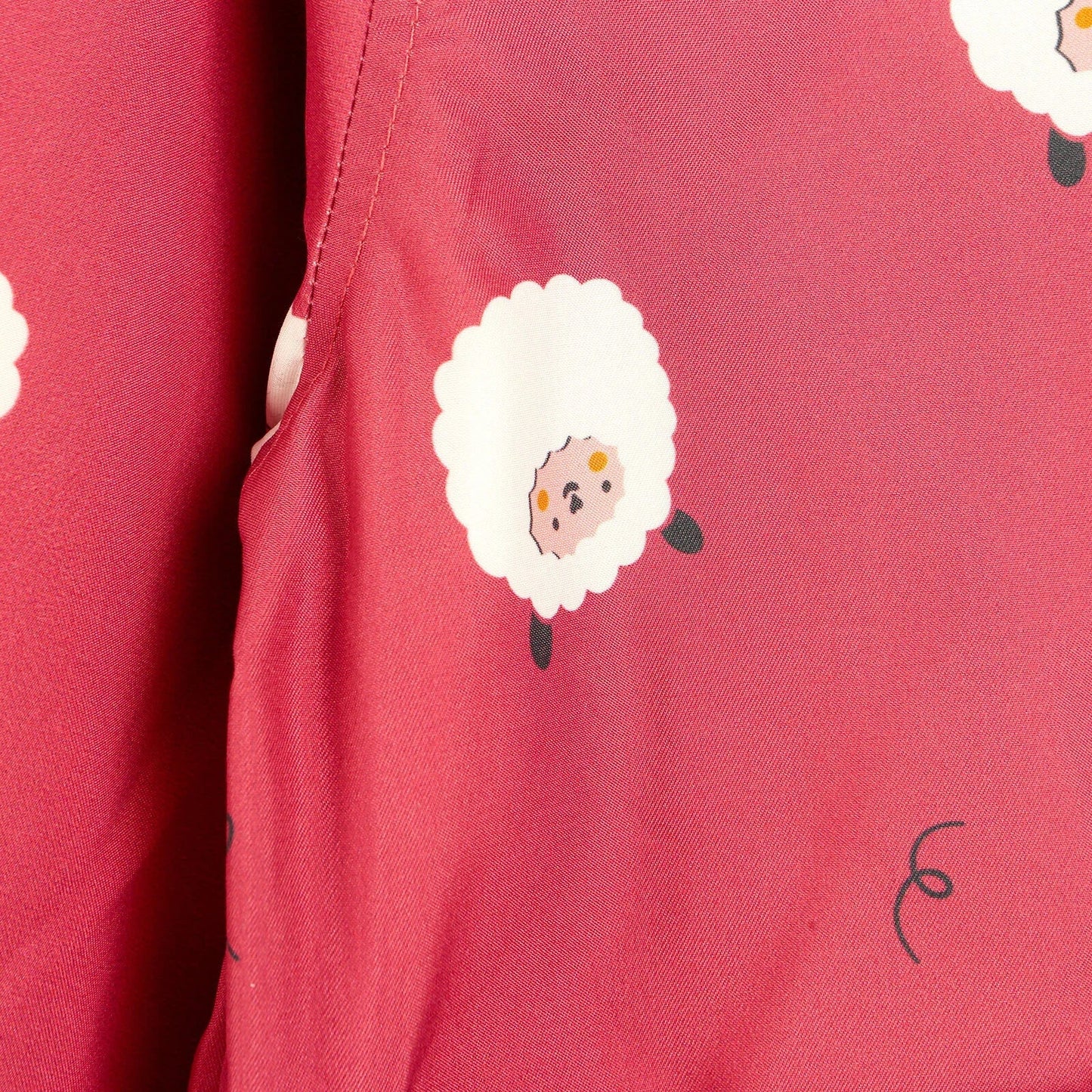 Midimod Basic Baby Girl Sheep Printed Ho - Light Rose - mezetto ebebek ebebek
