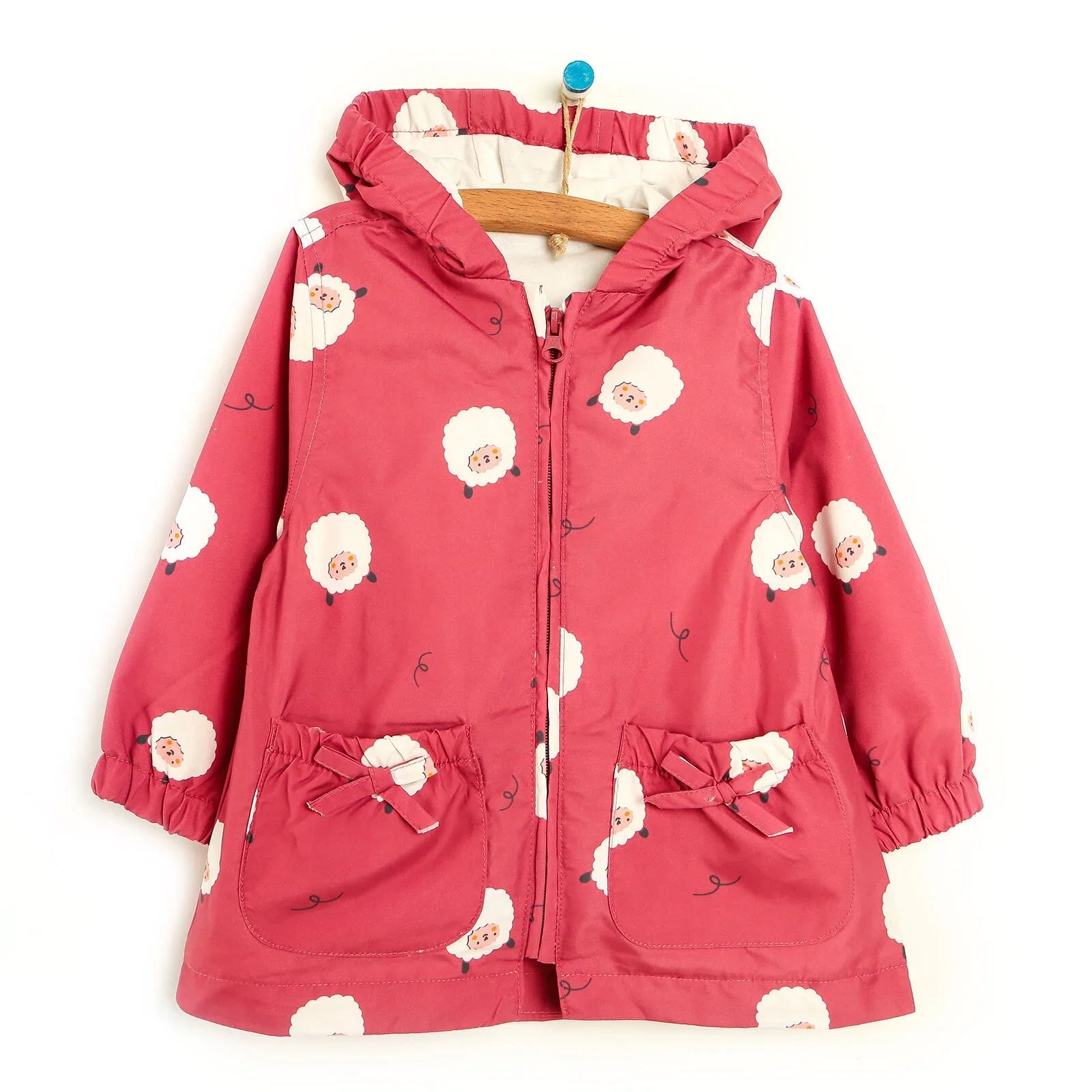 Midimod Basic Baby Girl Sheep Printed Ho - Light Rose - mezetto ebebek ebebek