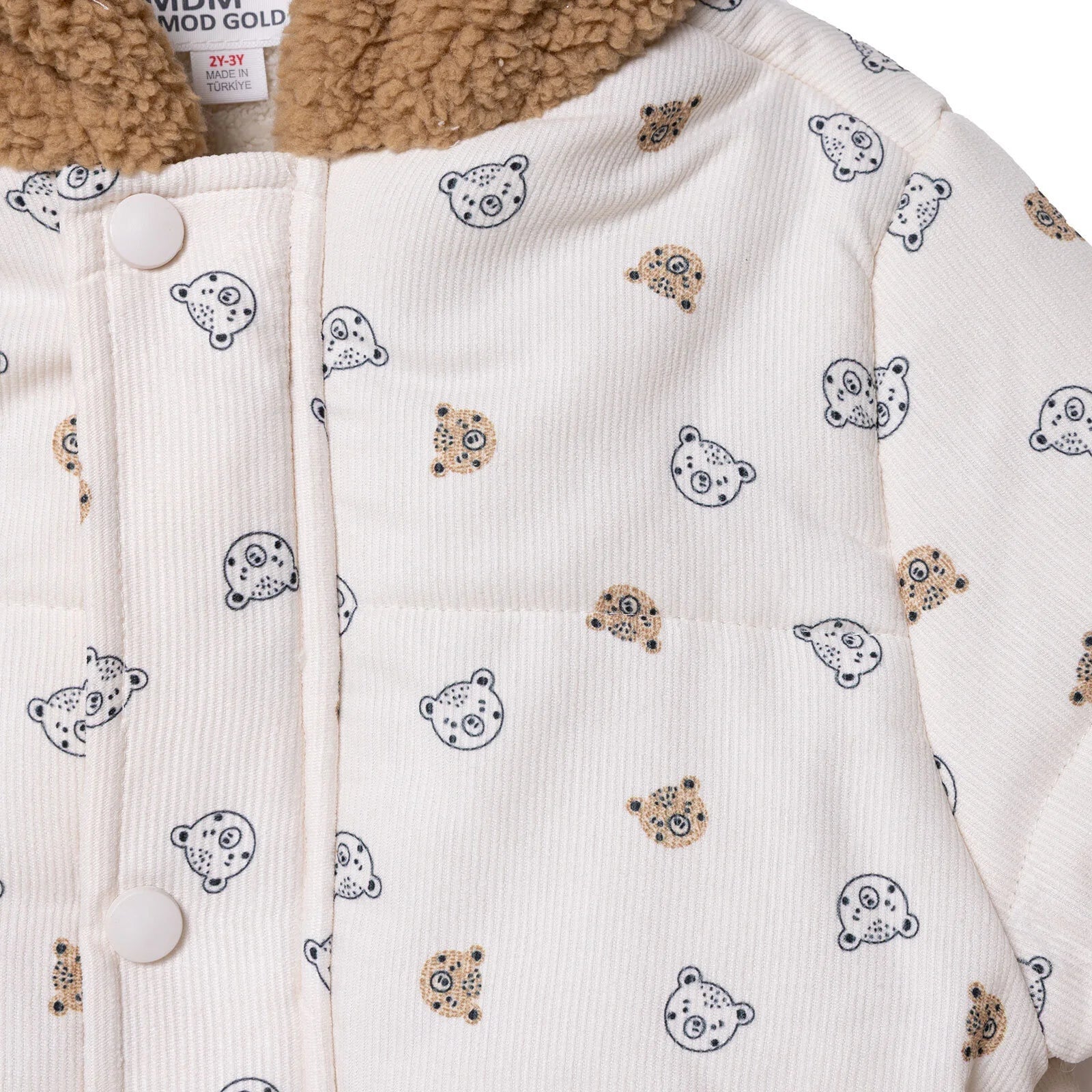 Midimod Coat - Ecru Printed - mezetto ebebek ebebek