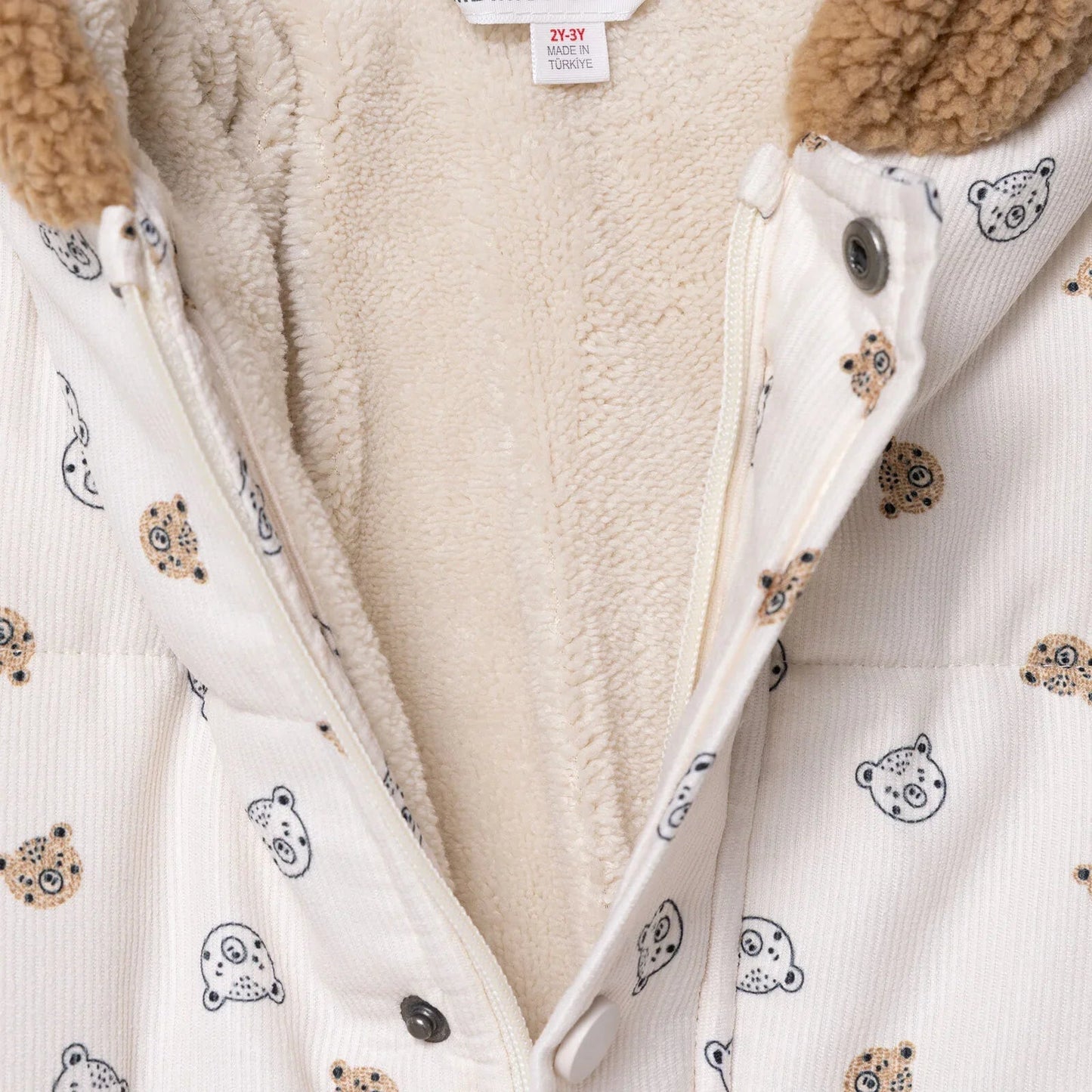 Midimod Coat - Ecru Printed - mezetto ebebek ebebek