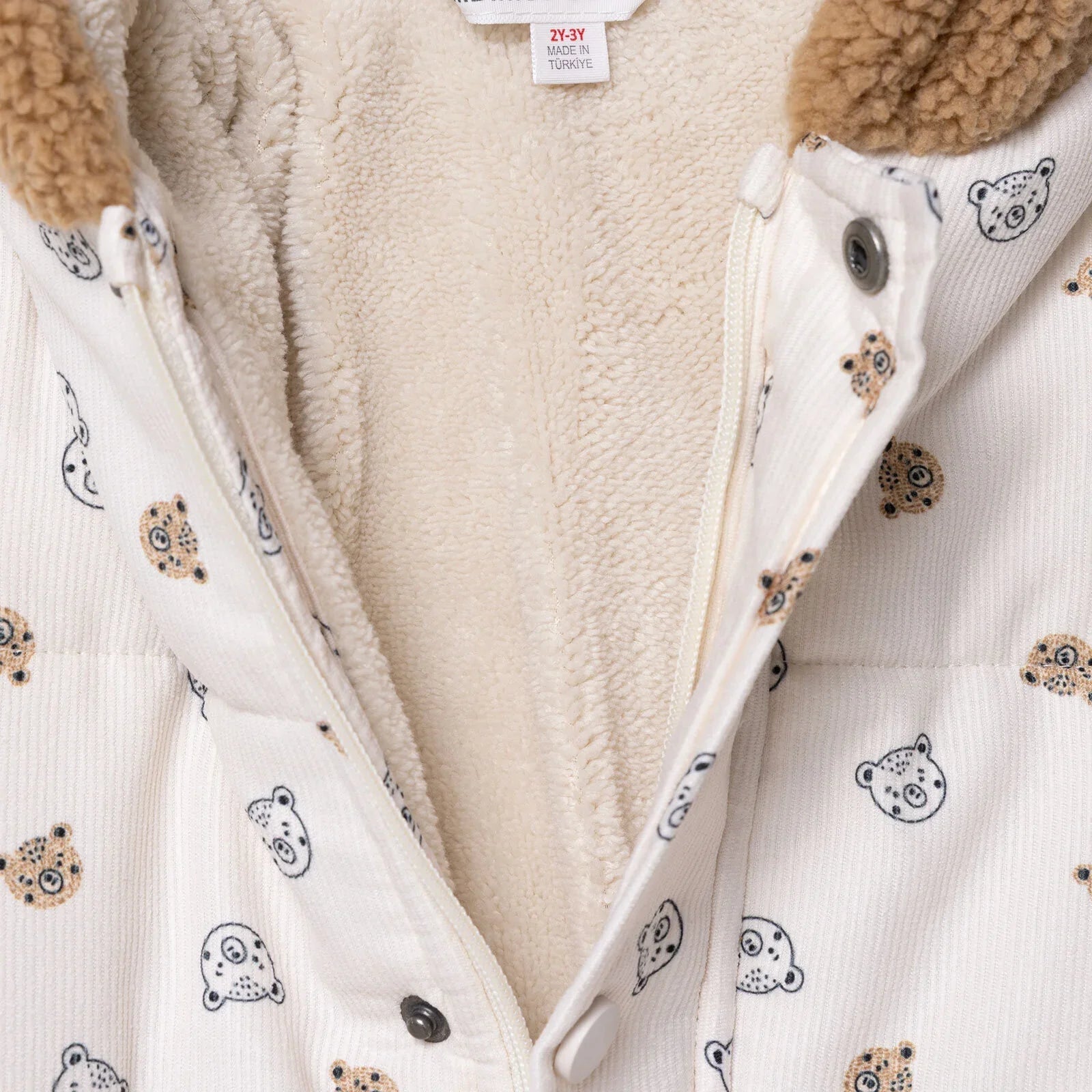 Midimod Coat - Ecru Printed - mezetto ebebek ebebek