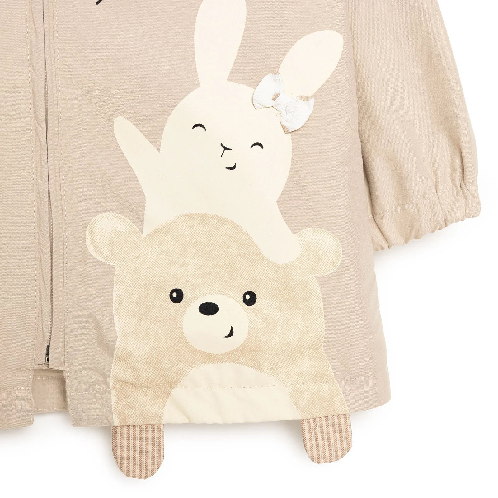 Midimod Girl Raincoat - Beige - mezetto ebebek ebebek