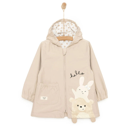 Midimod Girl Raincoat - Beige - mezetto ebebek ebebek